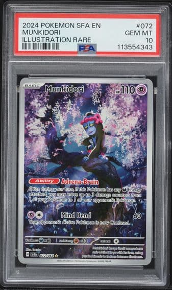 2024 #072 Munkidori PSA 10 Sfa EN-Shrouded Fable Pokemon