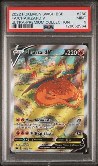 2022 #260 Full Art/Charizard V PSA 9 Swsh Black Star Promo Pokemon
