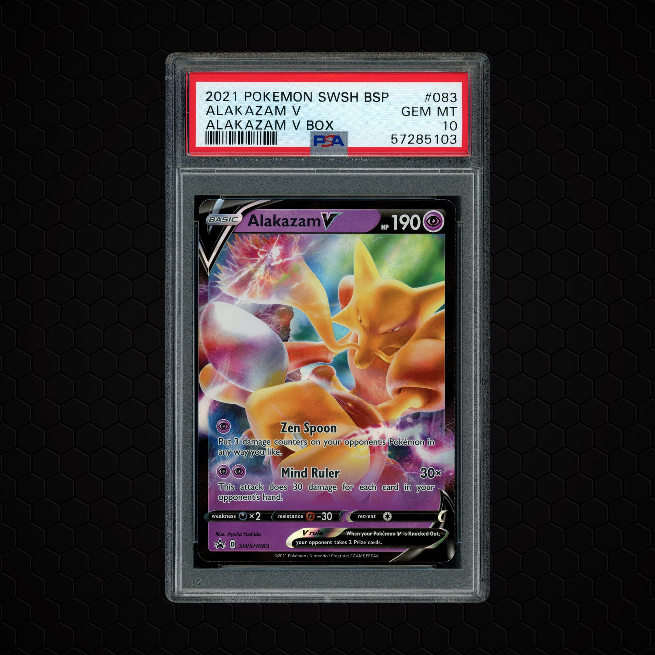 2021 Black Star Promo Alakazam V  PSA 10