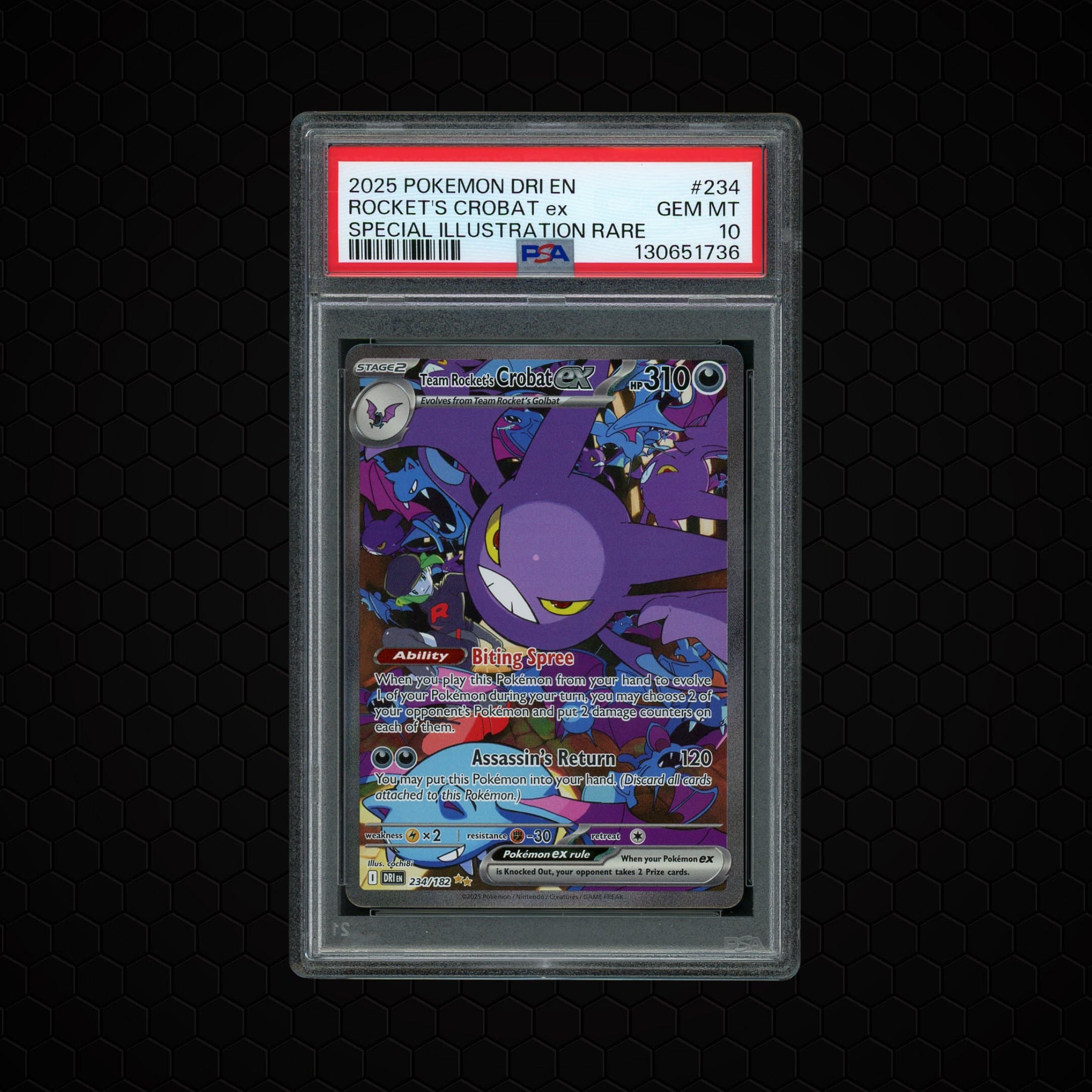 2025 Destined Rivals Team Rocket's Crobat EX  PSA 10