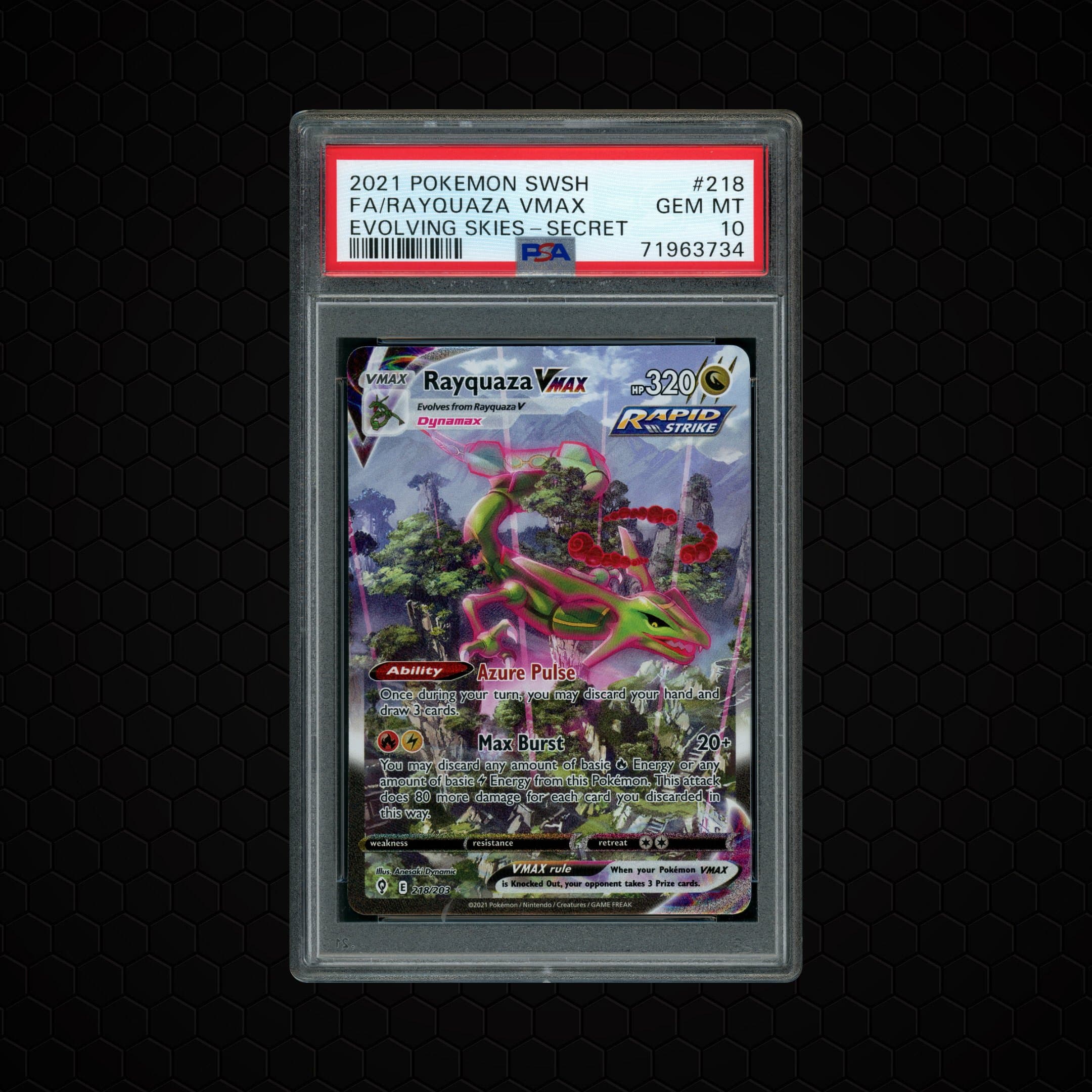 2021 Evolving Skies Rayquaza VMAX  PSA 10