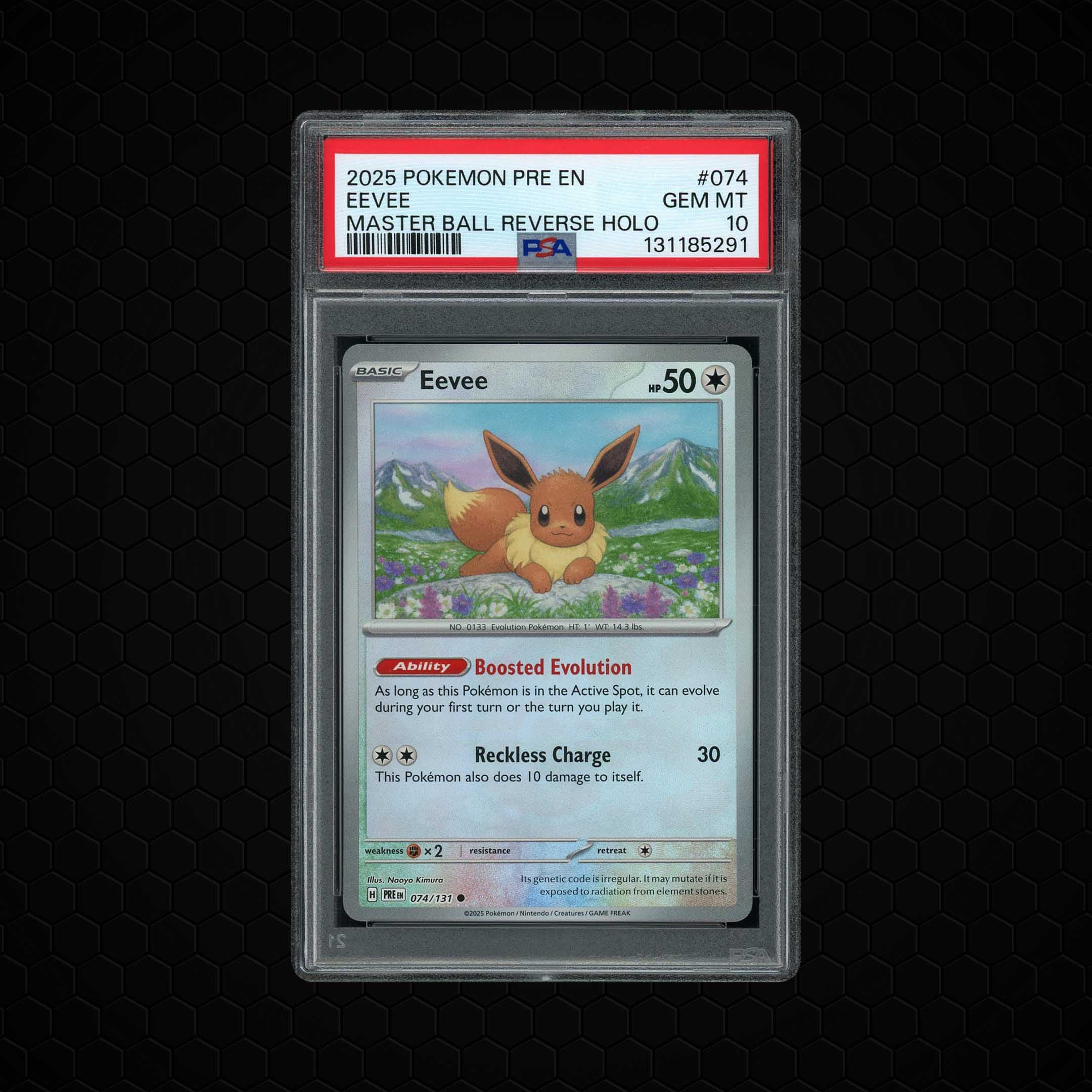 2025 Prismatic Evolutions Masterball Eevee  PSA 10