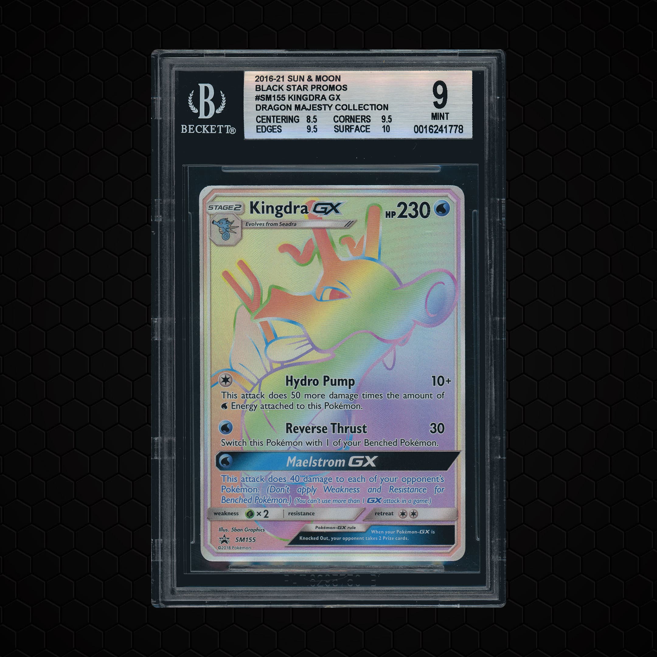 2016-21 Black Star Promos Kingdra GX #SM155 BGS 9