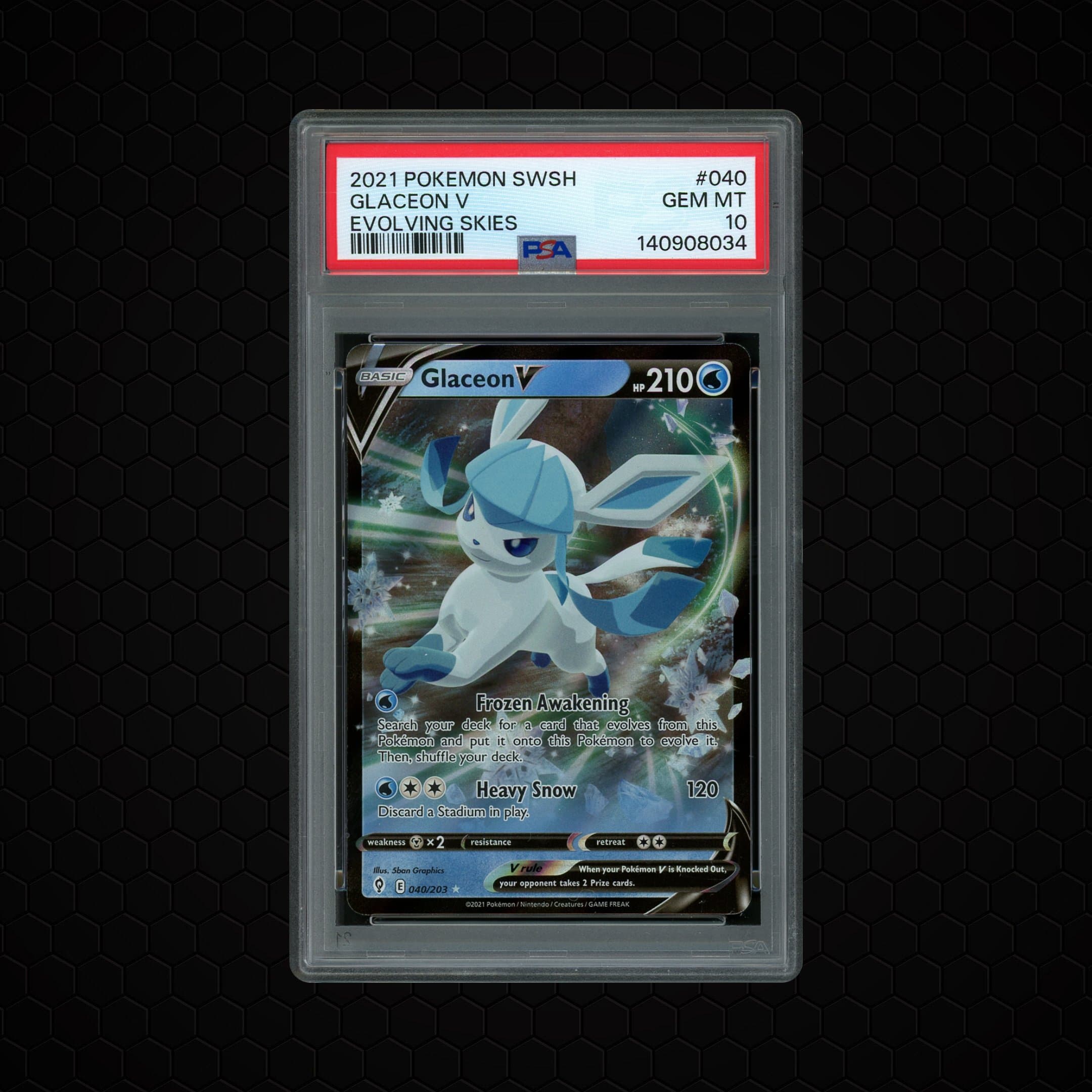 2021 Evolving Skies Glaceon V  PSA 10