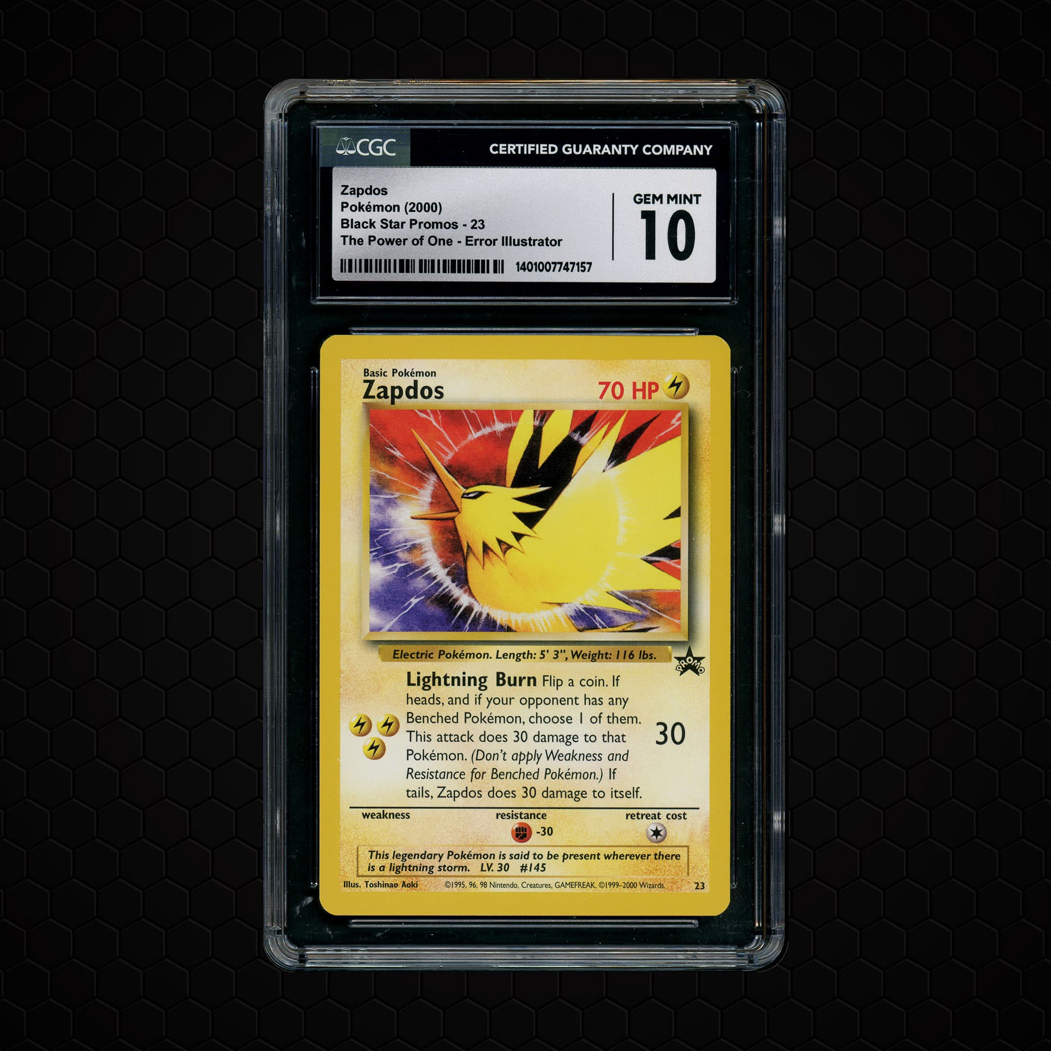 2000 Black Star Promos Zapdos  CGC 10