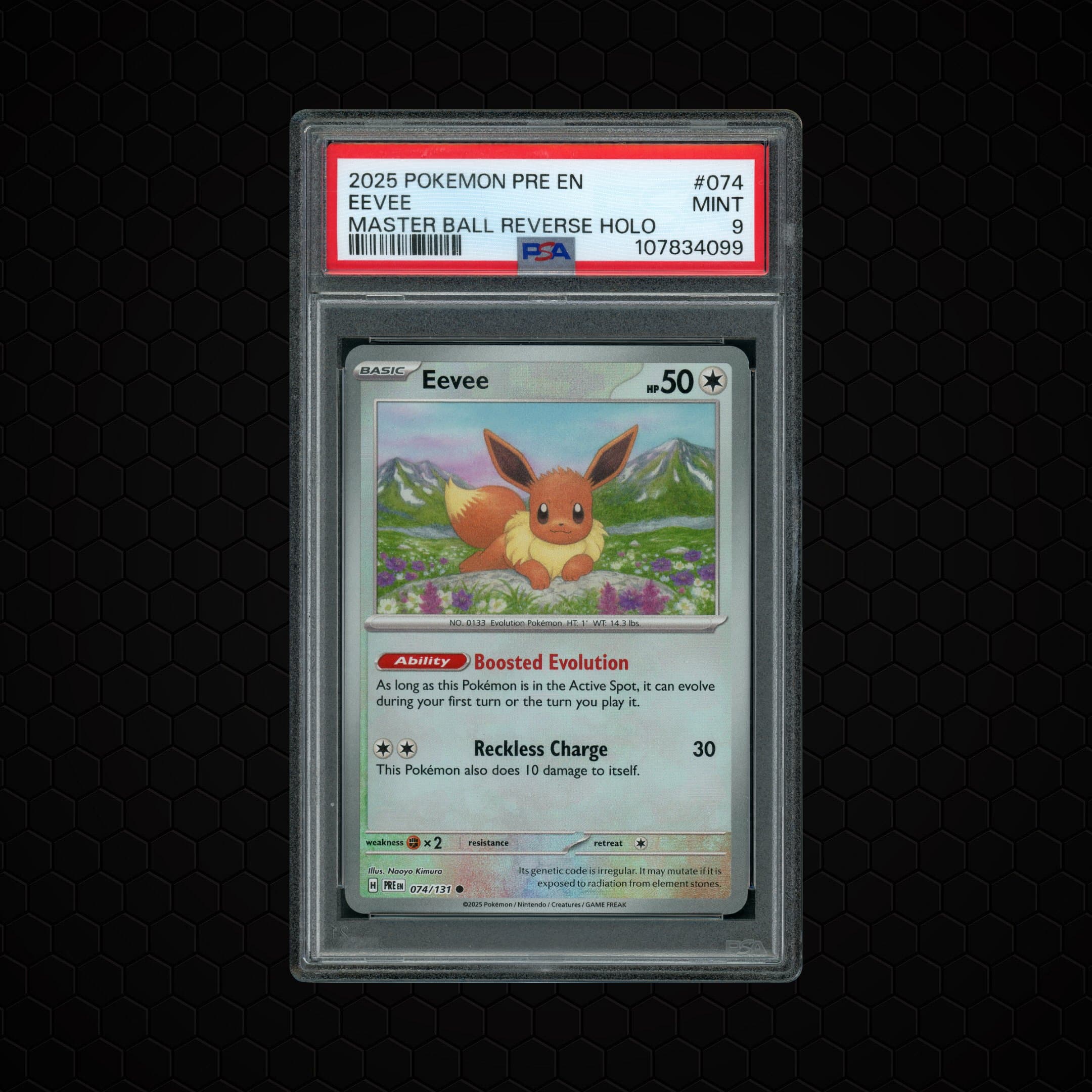 2025 Black Star Promo Masterball Eevee  PSA 9