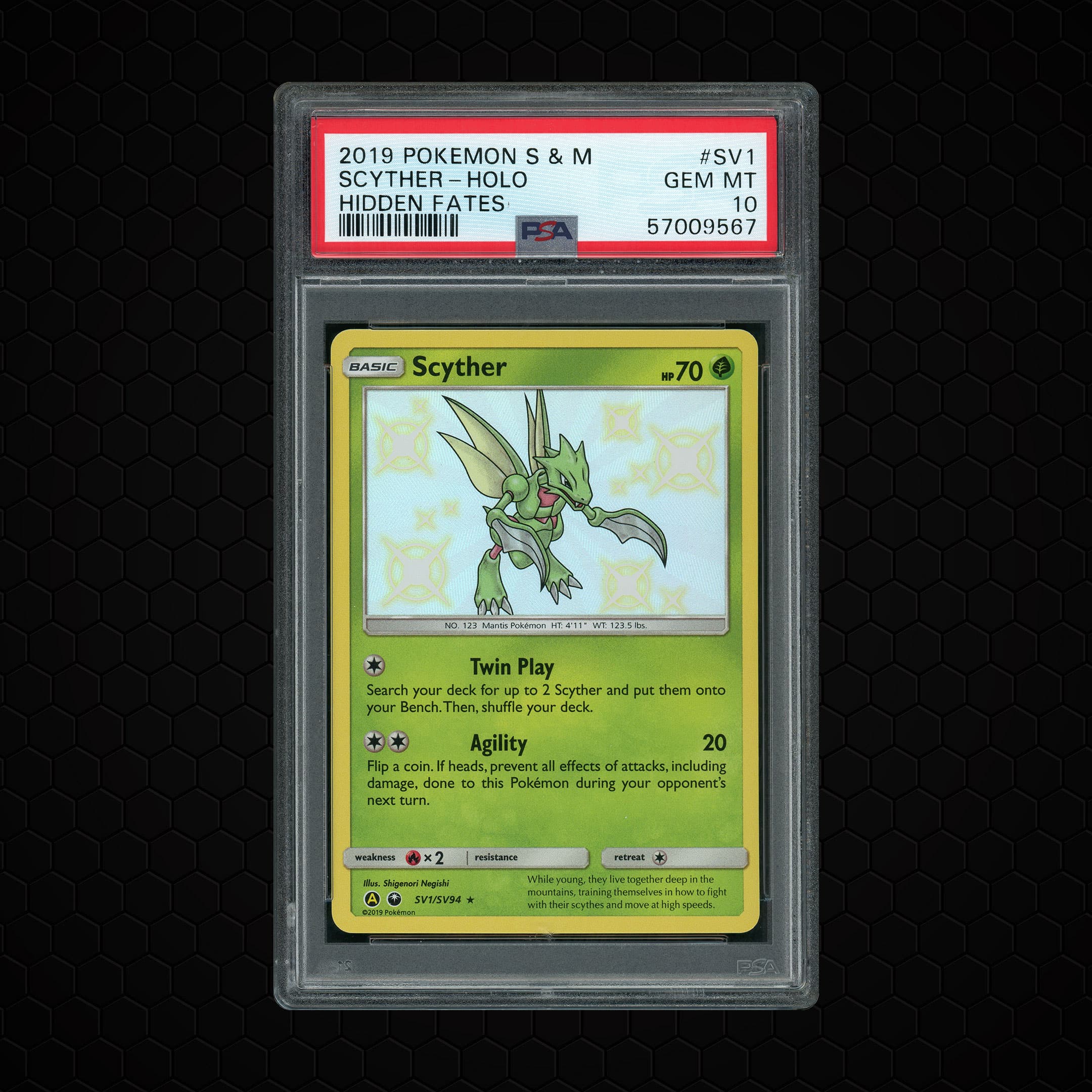 2019 Hidden Fates Scyther #SV1 PSA 10