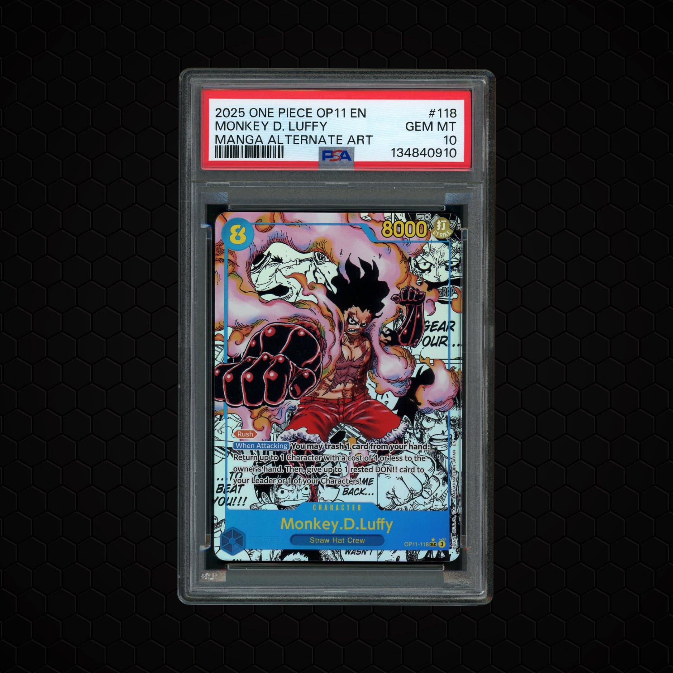 2025 A Fist of Divine Speed Monkey D. Luffy #OP11-118 PSA 10