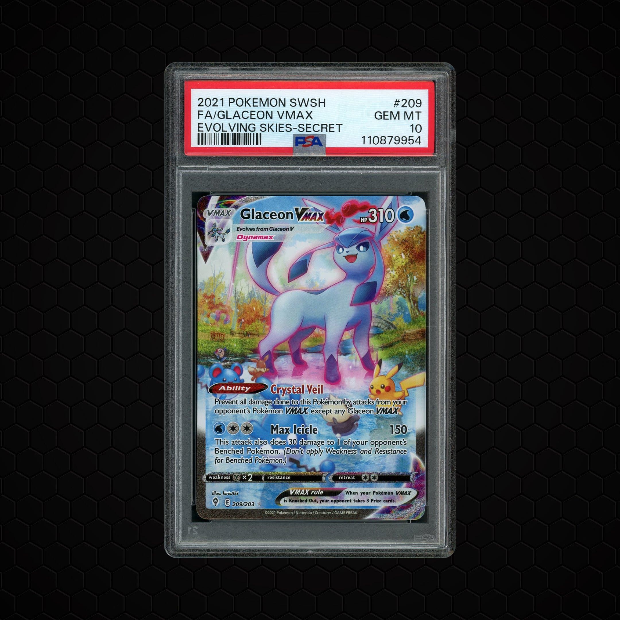 2021 Evolving Skies Glaceon VMAX  PSA 10