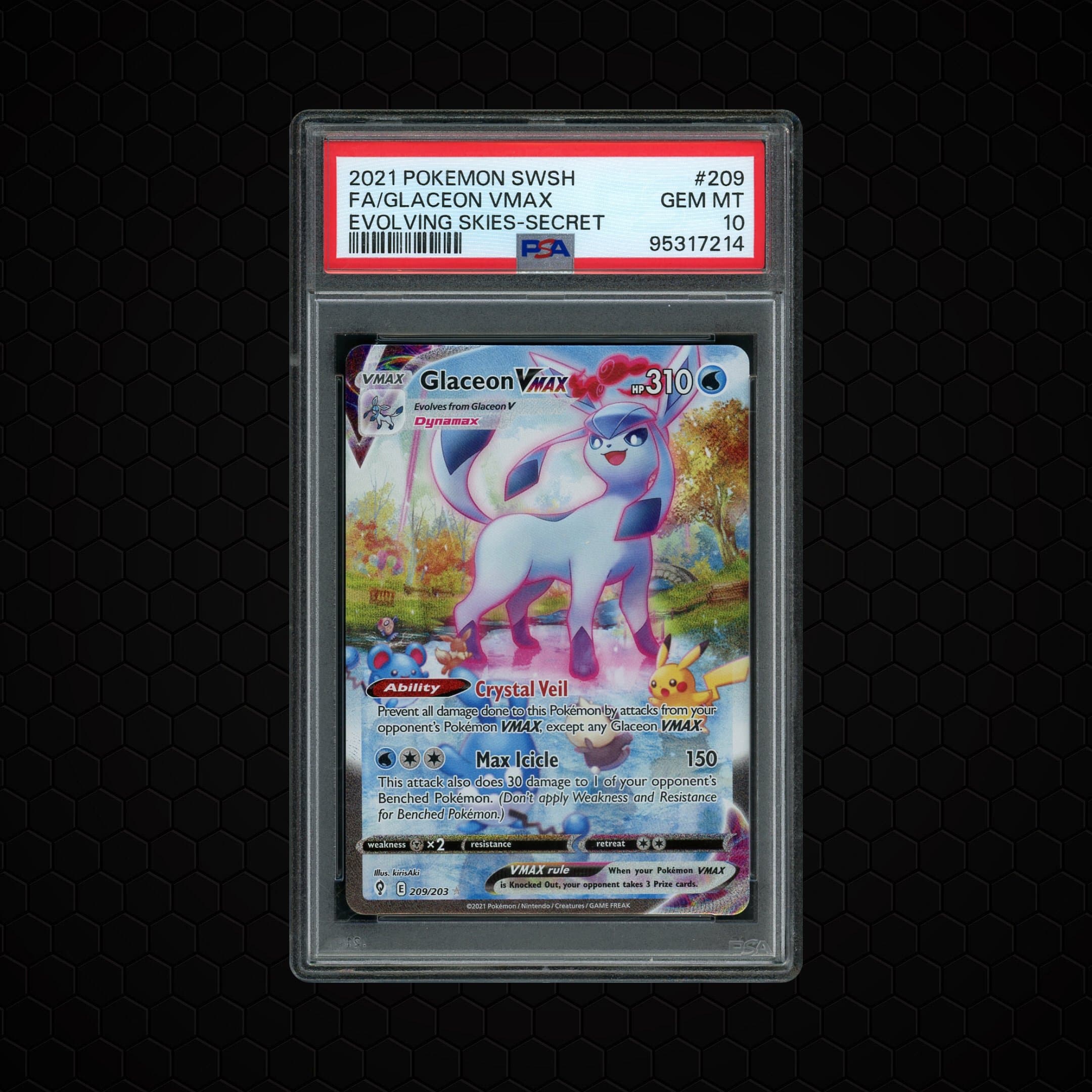 2021 Evolving Skies Glaceon VMAX  PSA 10