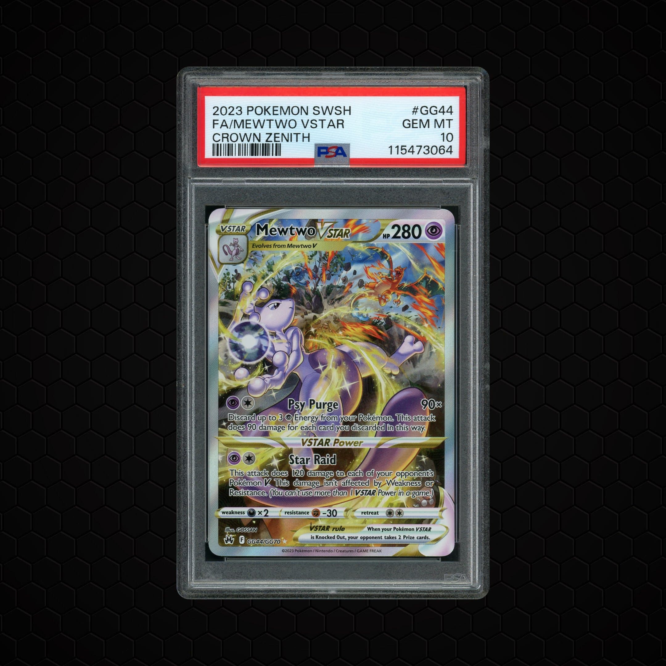 2023 Crown Zenith Mewtwo VSTAR #GG44 PSA 10