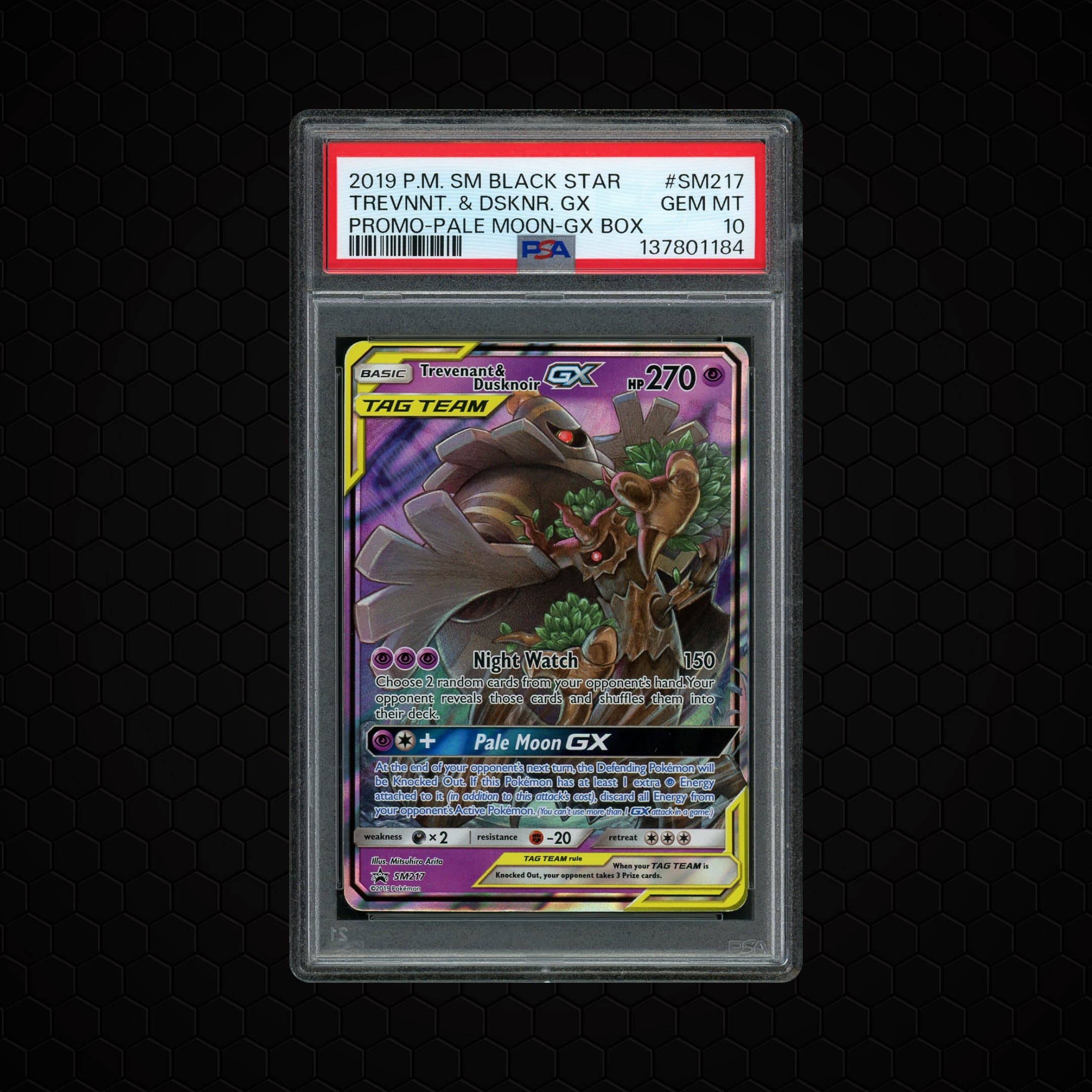 2019 Black Star Promo Trevenant & Dusknoir GX #SM217 PSA 10