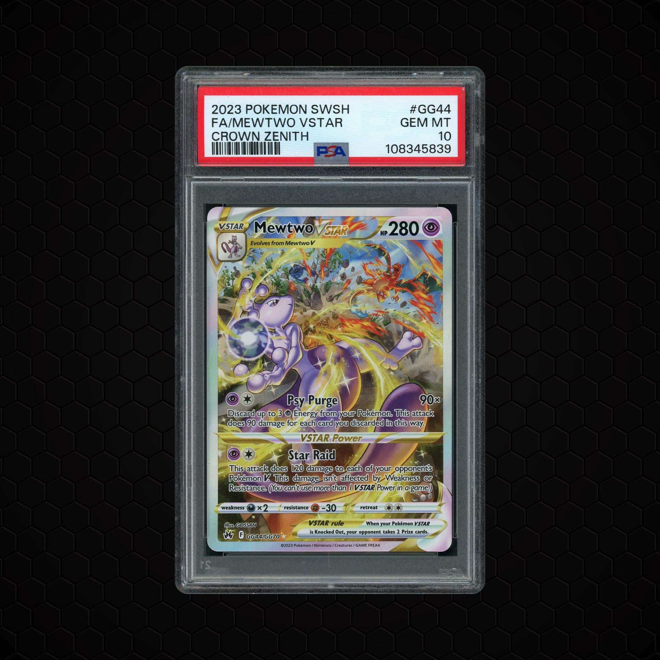 2023 Crown Zenith Mewtwo VSTAR #GG44 PSA 10