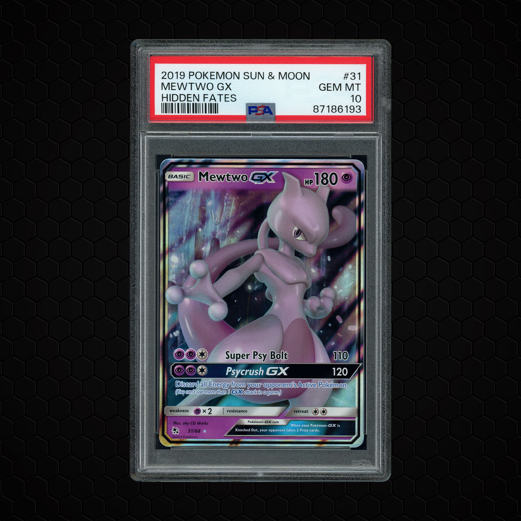 2019 Hidden Fates Mewtwo GX  PSA 10