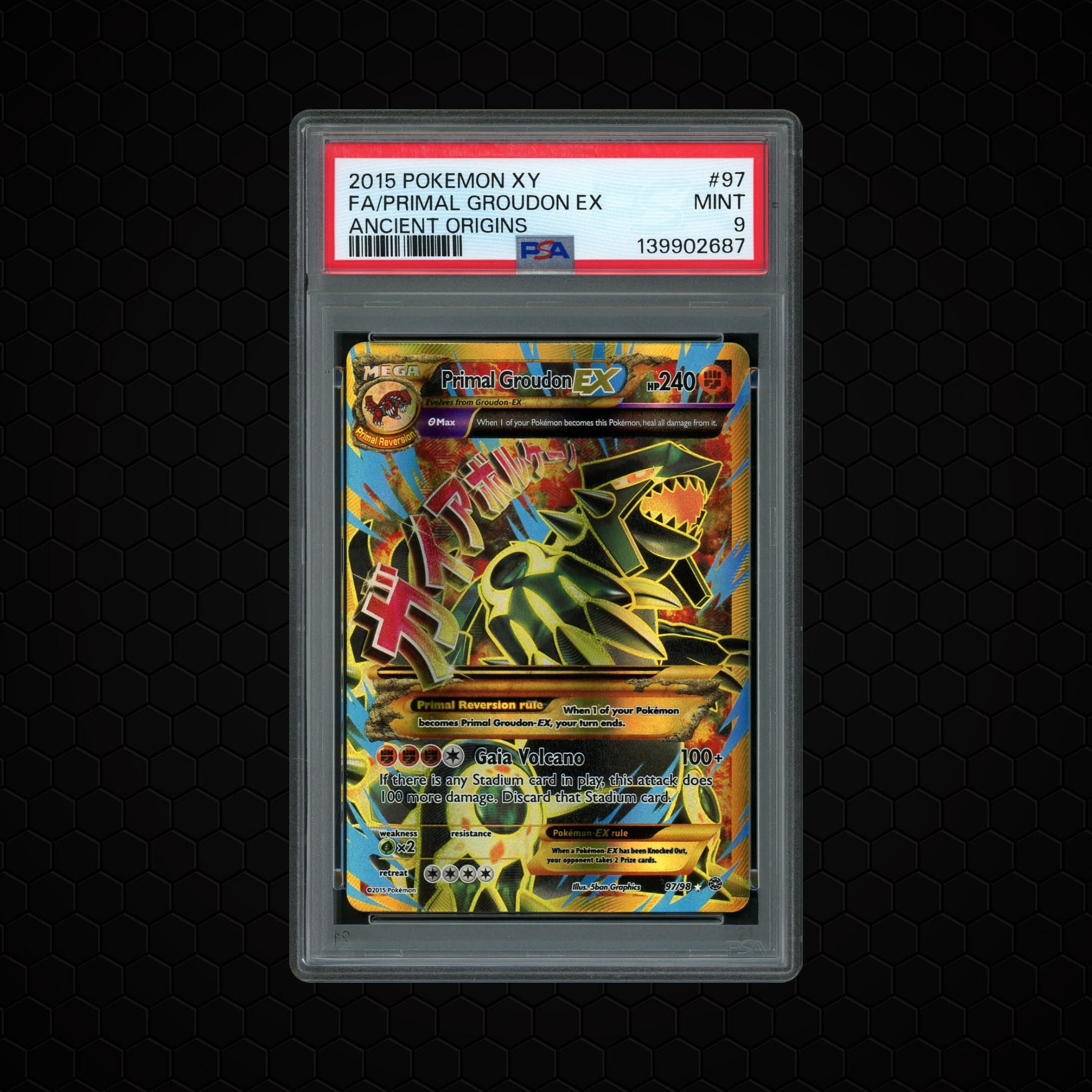 2015 Ancient Origins Primal Groudon EX  PSA 9