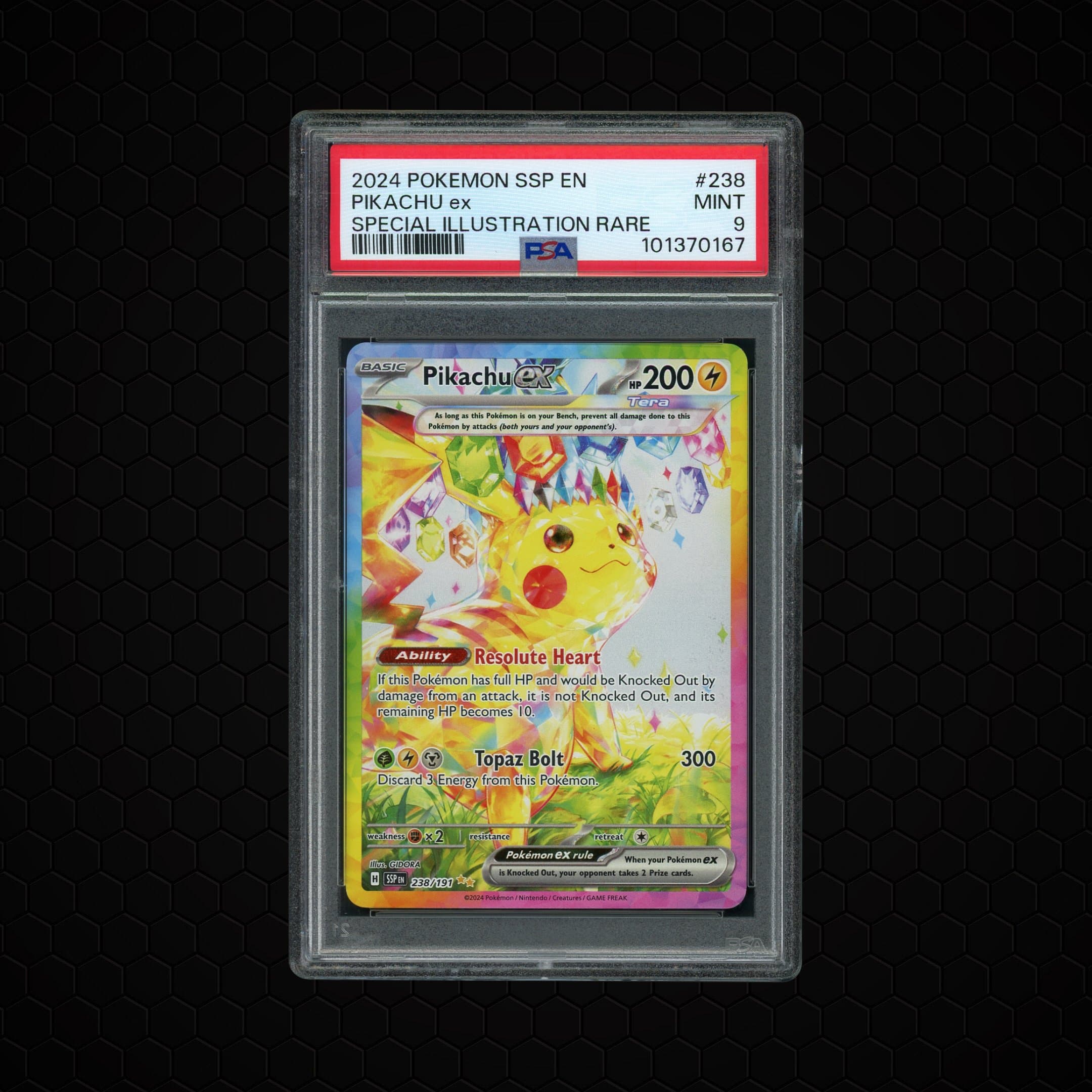 2024 Surging Sparks Pikachu EX  PSA 9