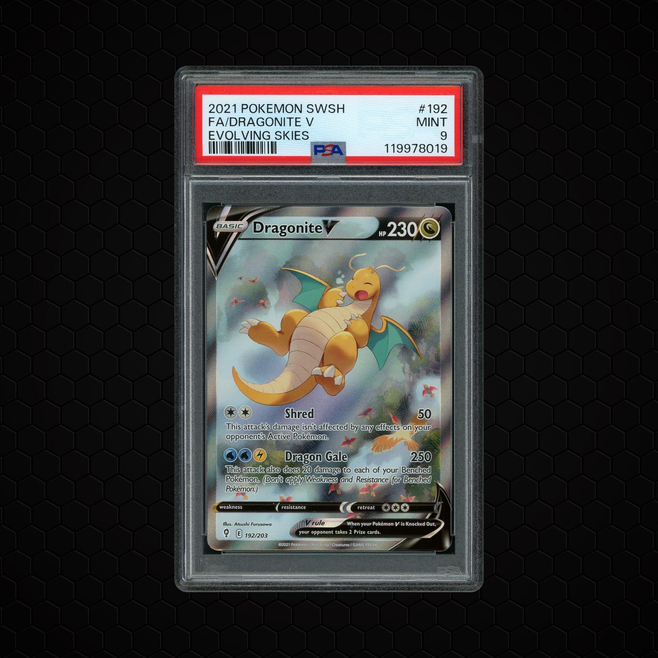 2021 Evolving Skies Dragonite V  PSA 9