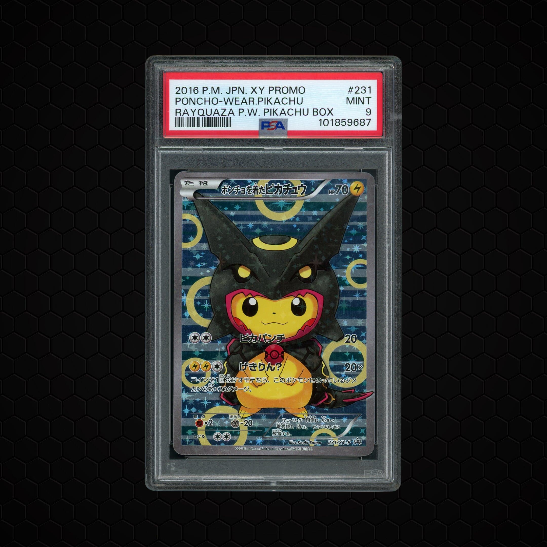 2016 Japanese XY Promo Poncho-Wearing Pikachu  PSA 9