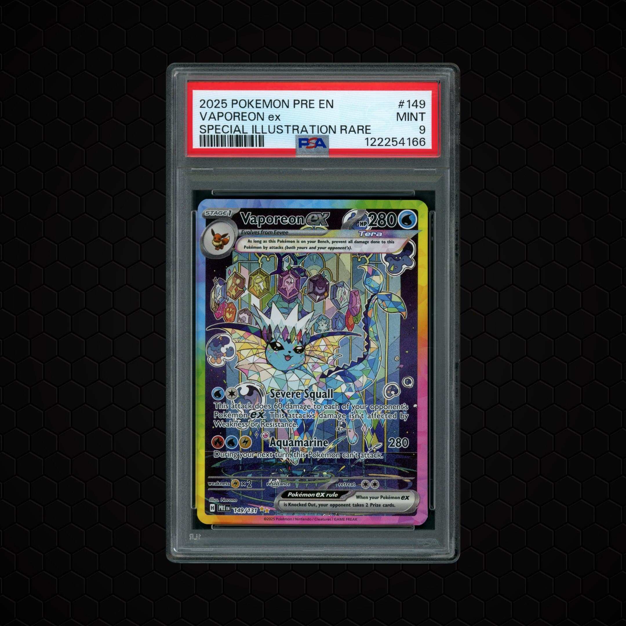 2025 Prismatic Evolutions Vaporeon EX  PSA 9