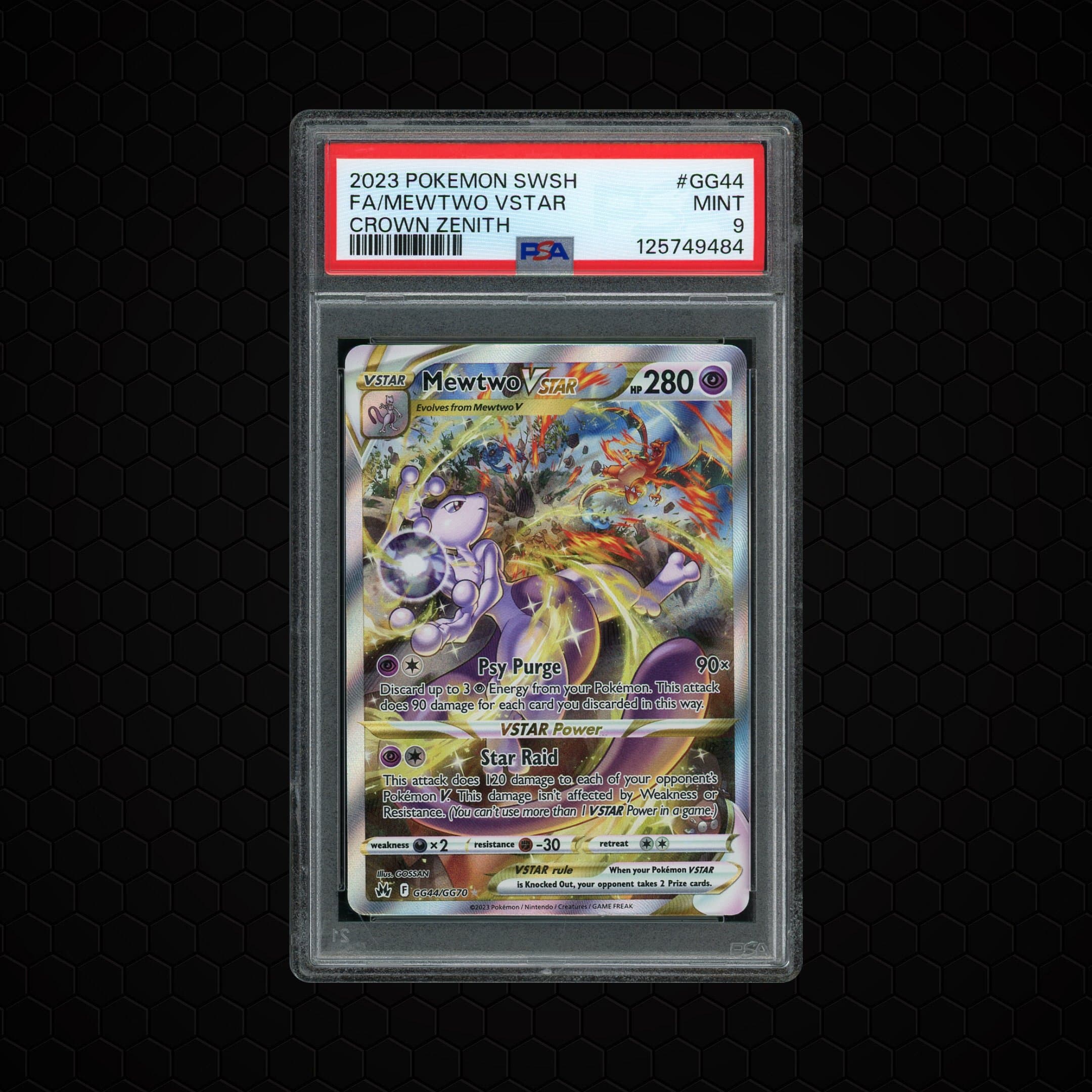 2023 Crown Zenith Mewtwo VSTAR #GG44 PSA 9