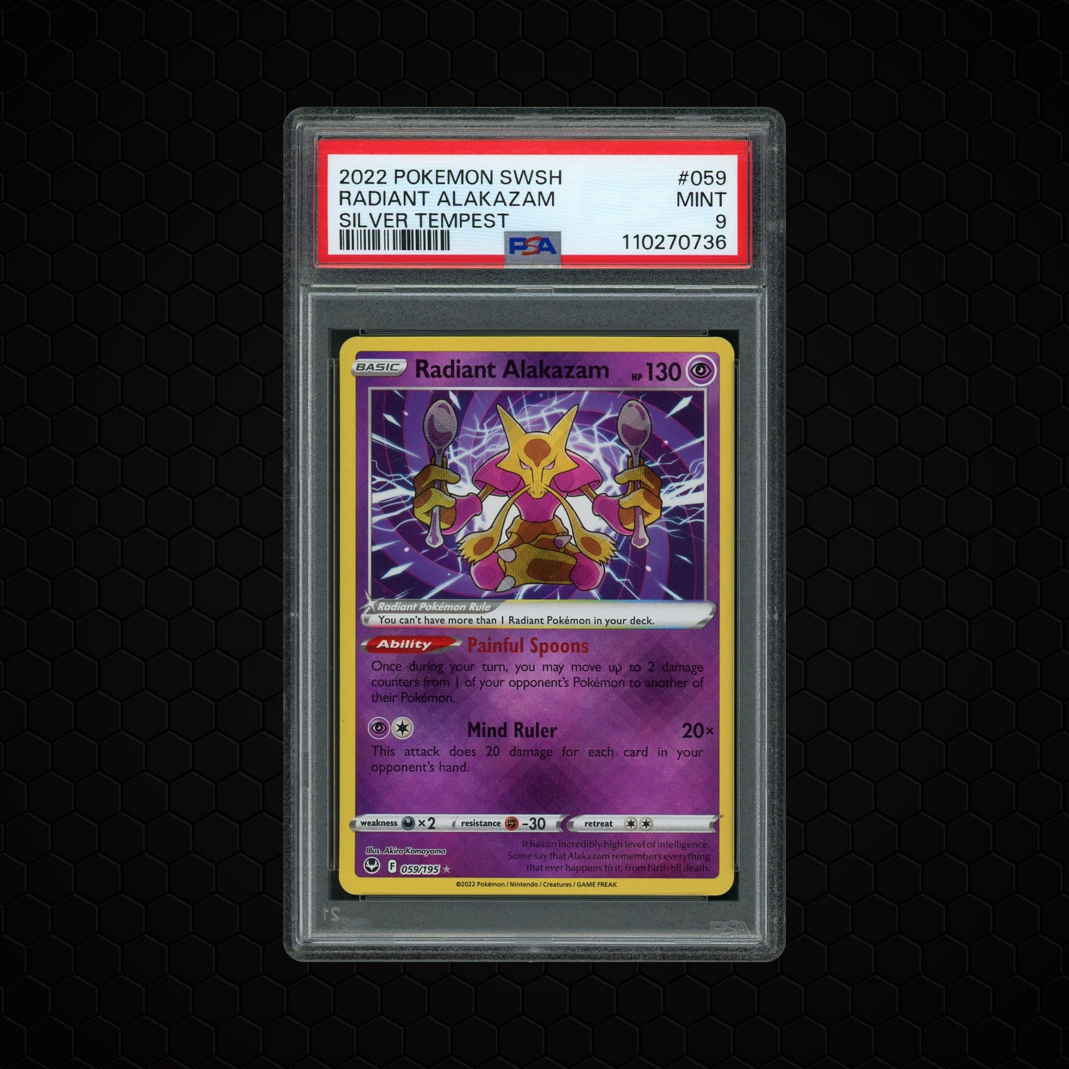 2022 Silver Tempest Radiant Alakazam  PSA 9