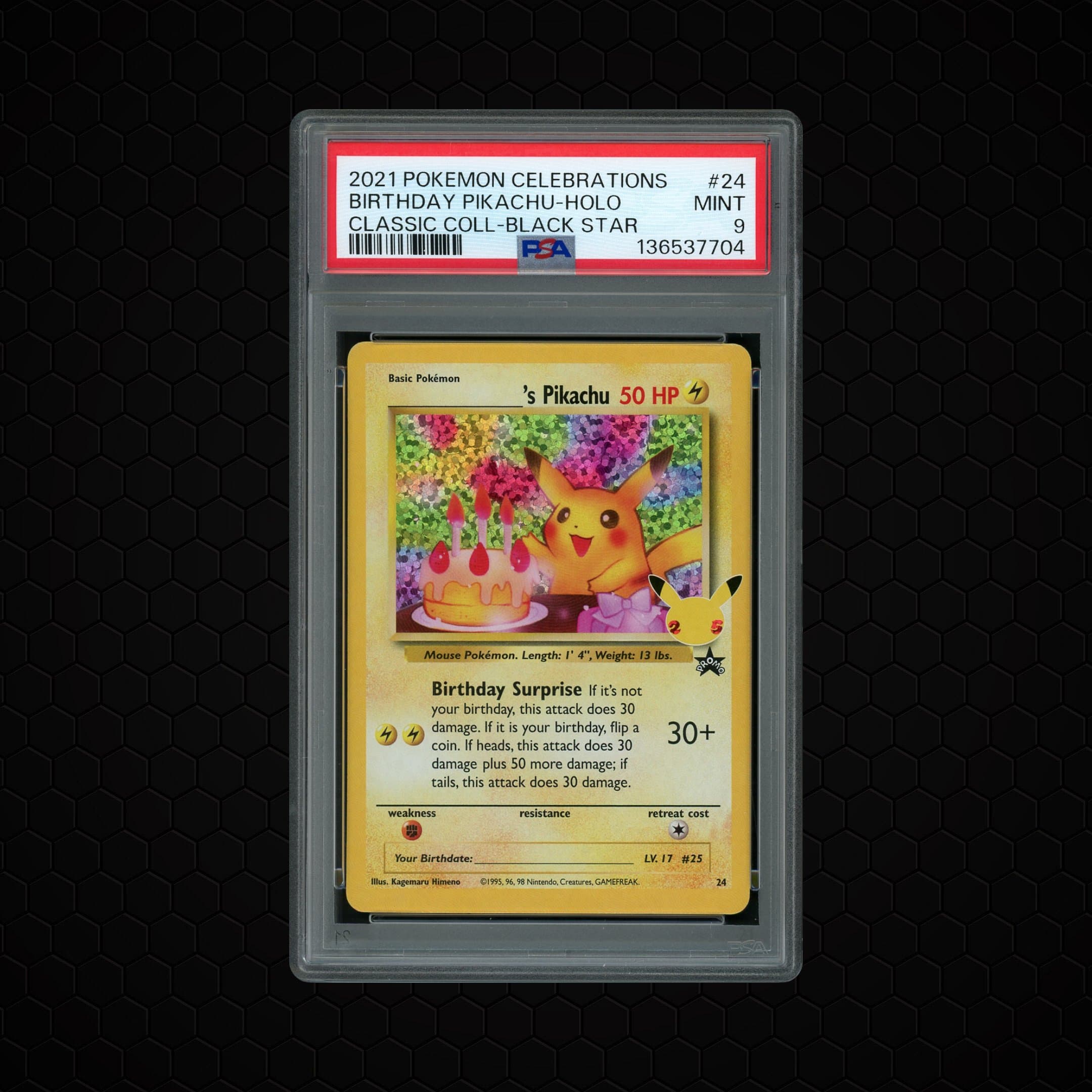 2021 Celebrations Classic Collection Birthday Pikachu  PSA 9