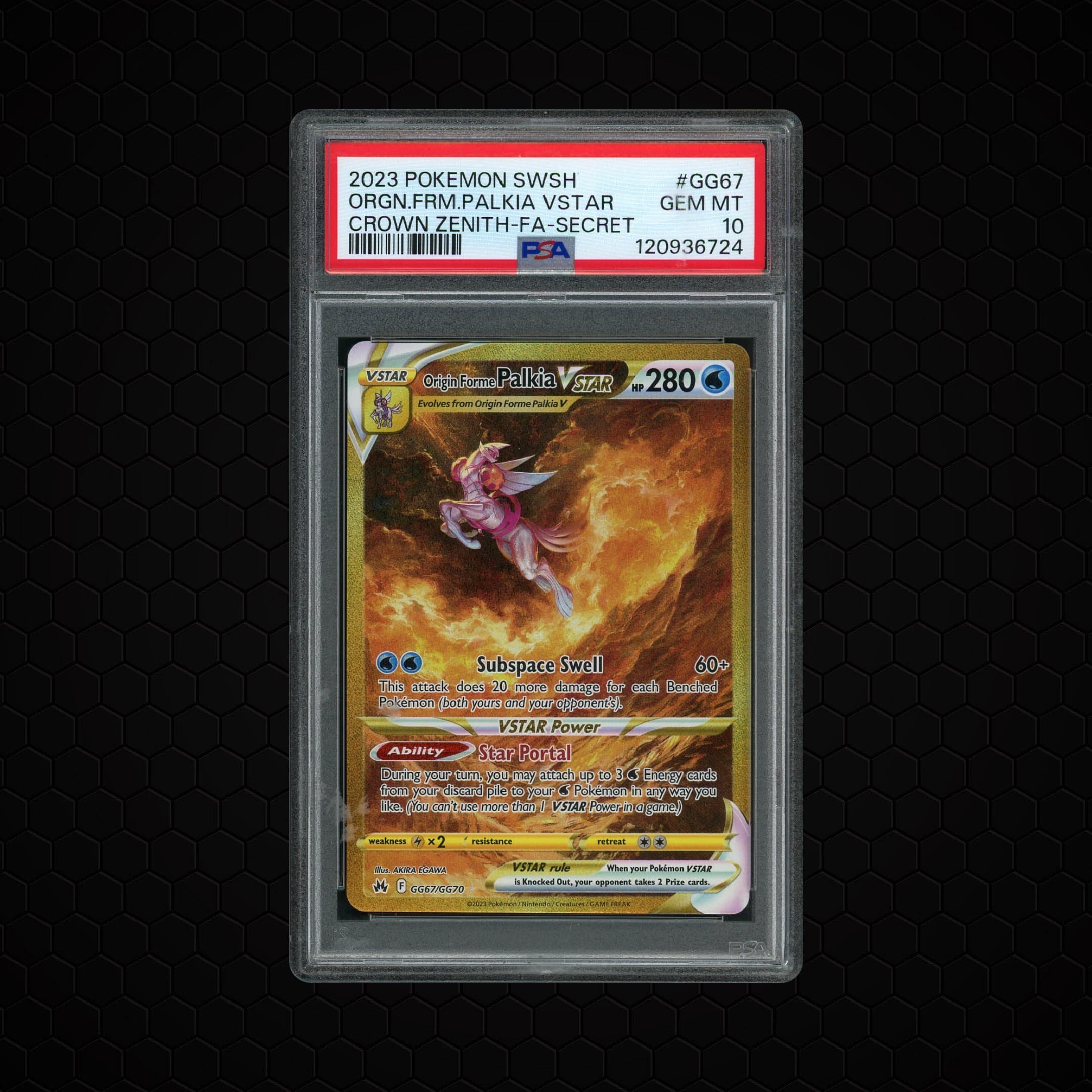 2023 Crown Zenith Origin Forme Palkia VSTAR #GG67 PSA 10