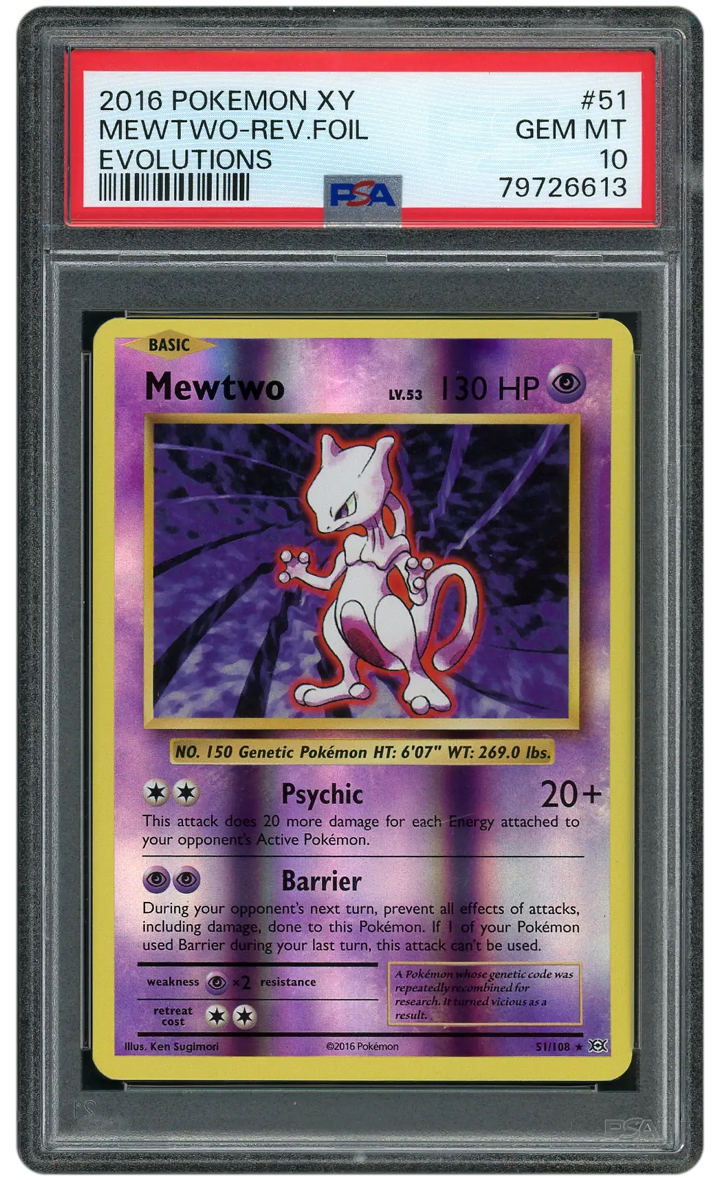 2016 Evolutions Mewtwo  PSA 10