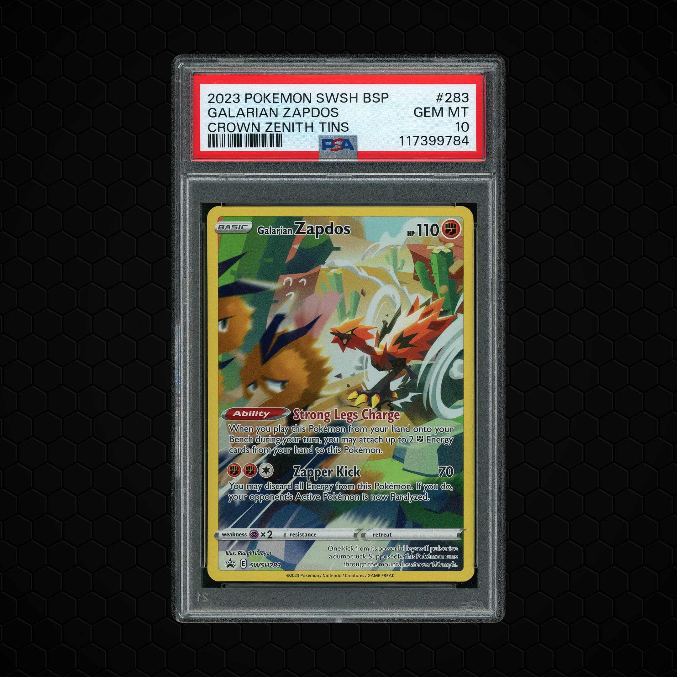 2023 Black Star Promo Galarian Zapdos  PSA 10