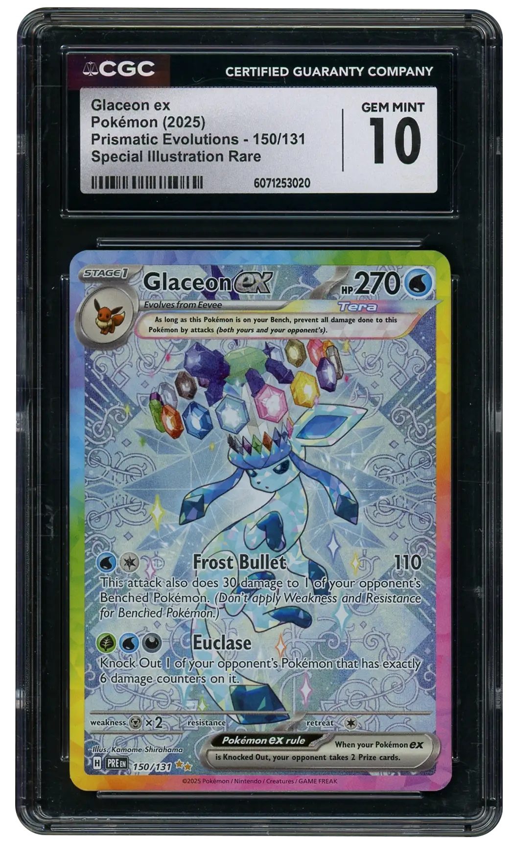 2025 Prismatic Evolutions Glaceon EX  CGC 10