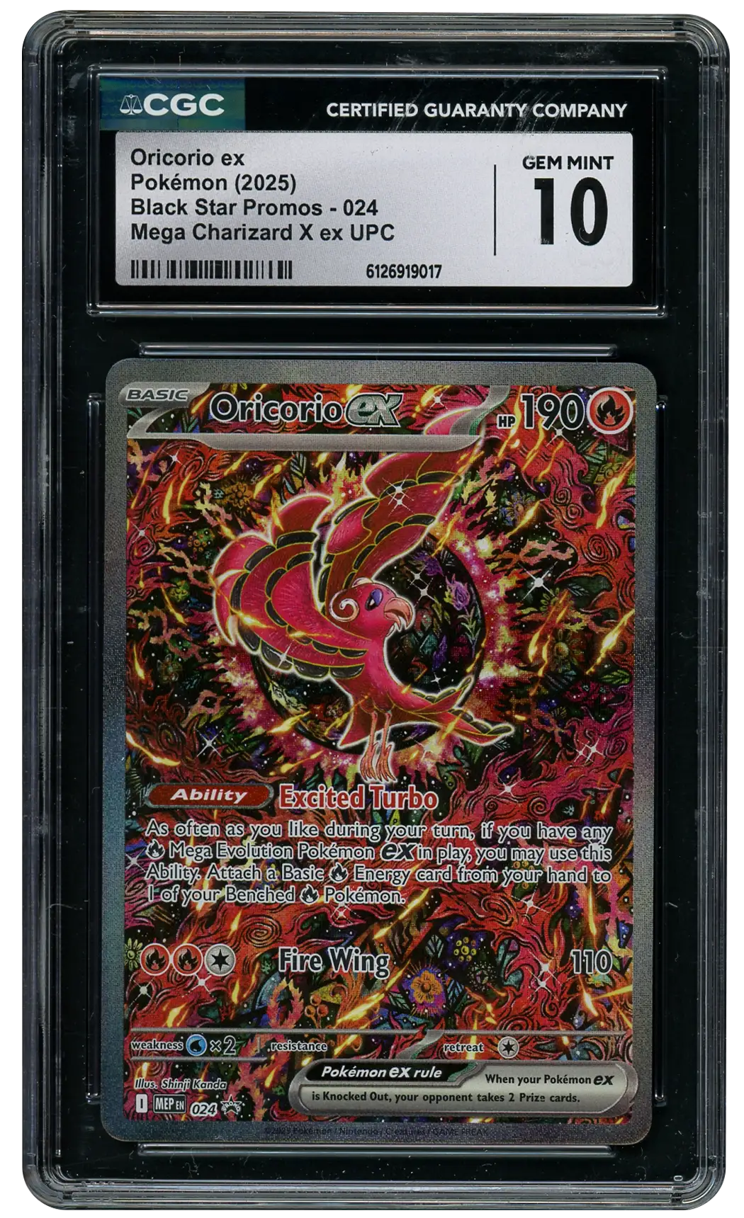 2025 Black Star Promo Oricorio EX  CGC 10