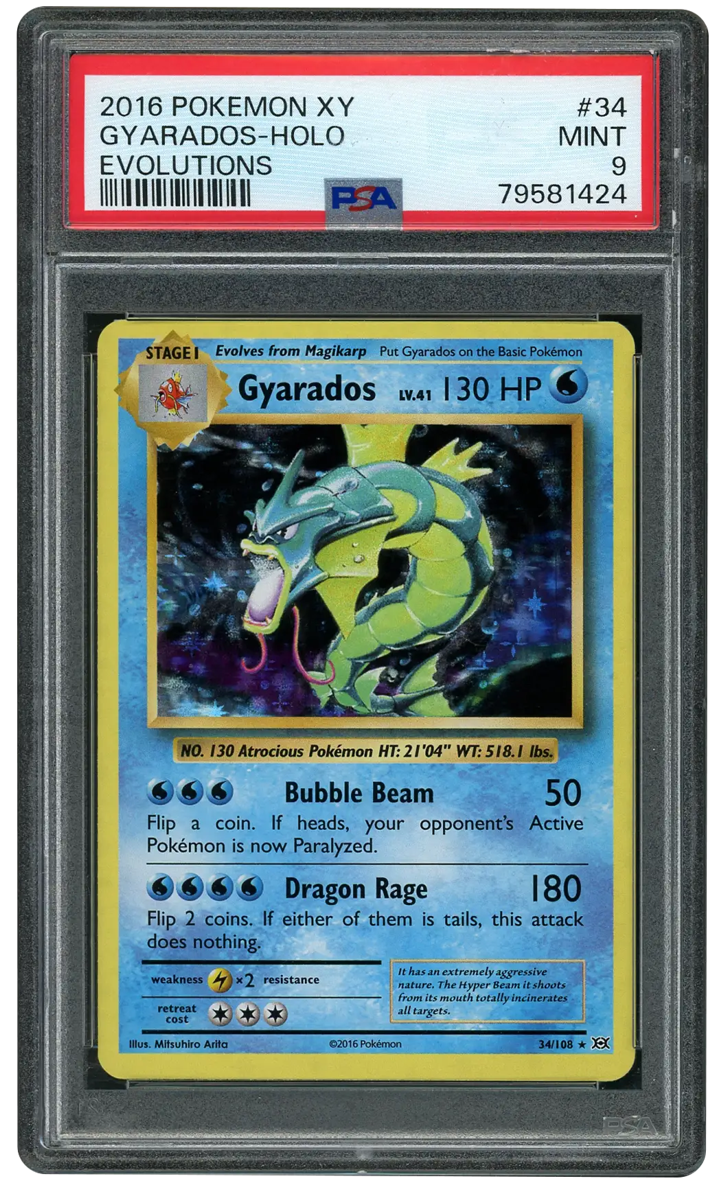2016 Evolutions Gyarados  PSA 9