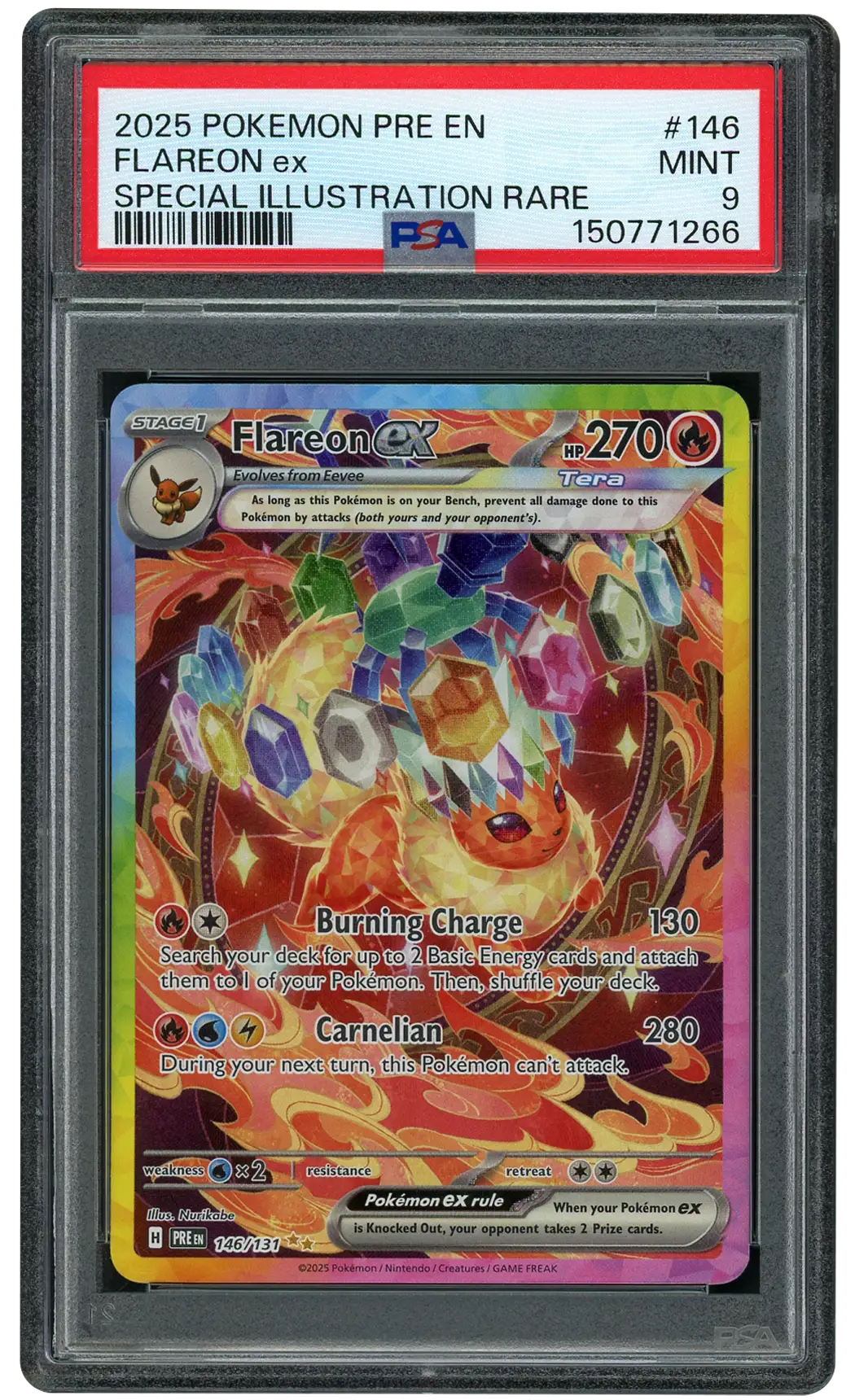2025 Prismatic Evolutions Flareon EX  PSA 9