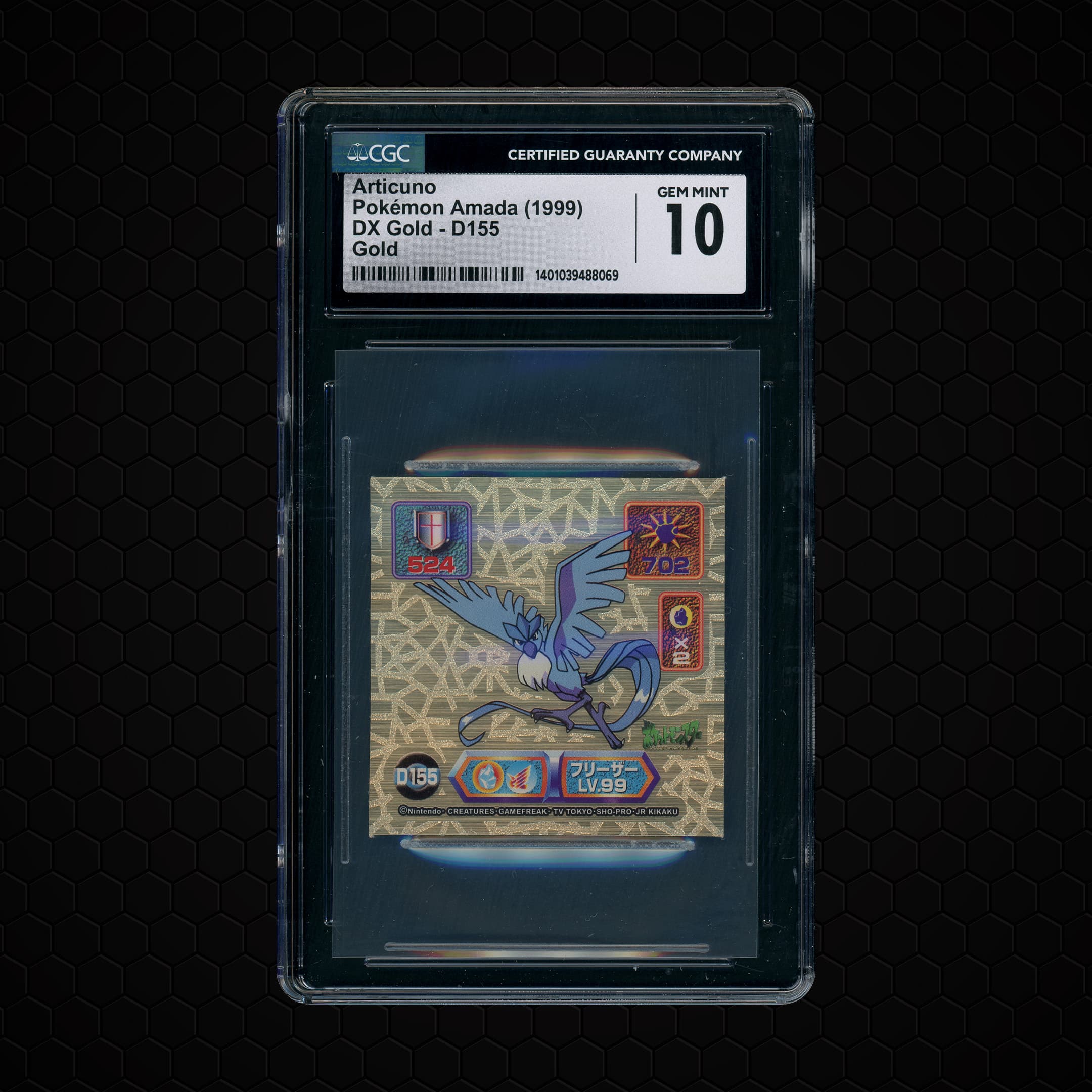 1999 Japanese Amada Dx Gold Articuno #D 155 CGC 10