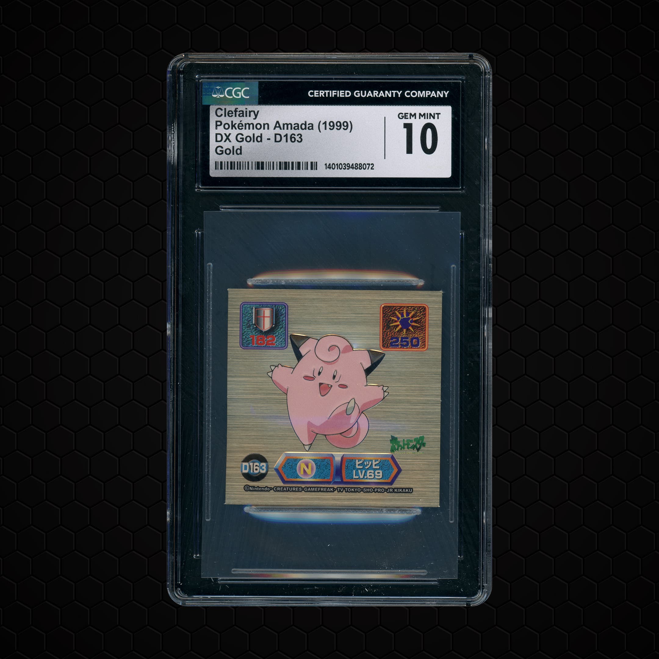 1999 Japanese Amada Dx Gold Clefairy #D 163 CGC 10
