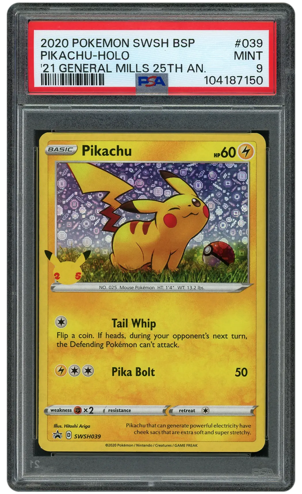 2020 Black Star Promo Pikachu  PSA 9