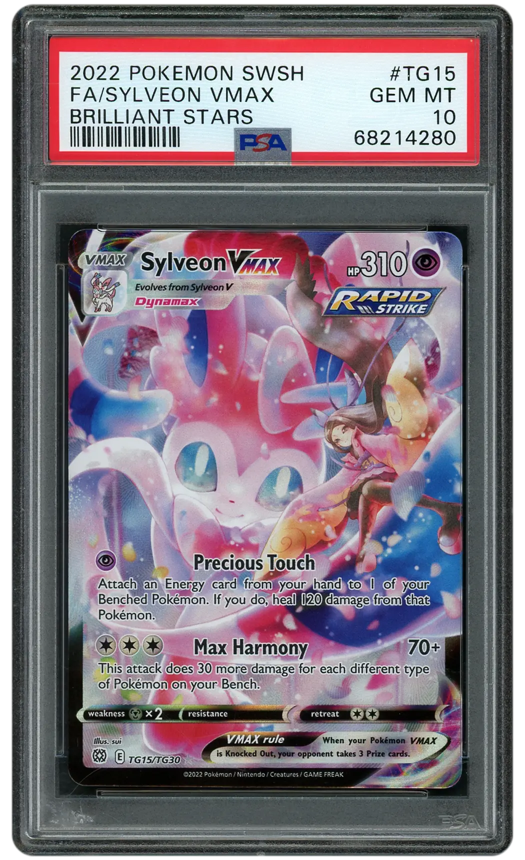 2022 Brilliant Stars Sylveon VMAX #TG15 PSA 10