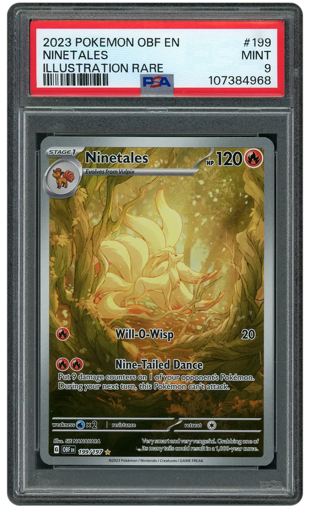 2023 Obsidian Flames Ninetales  PSA 9