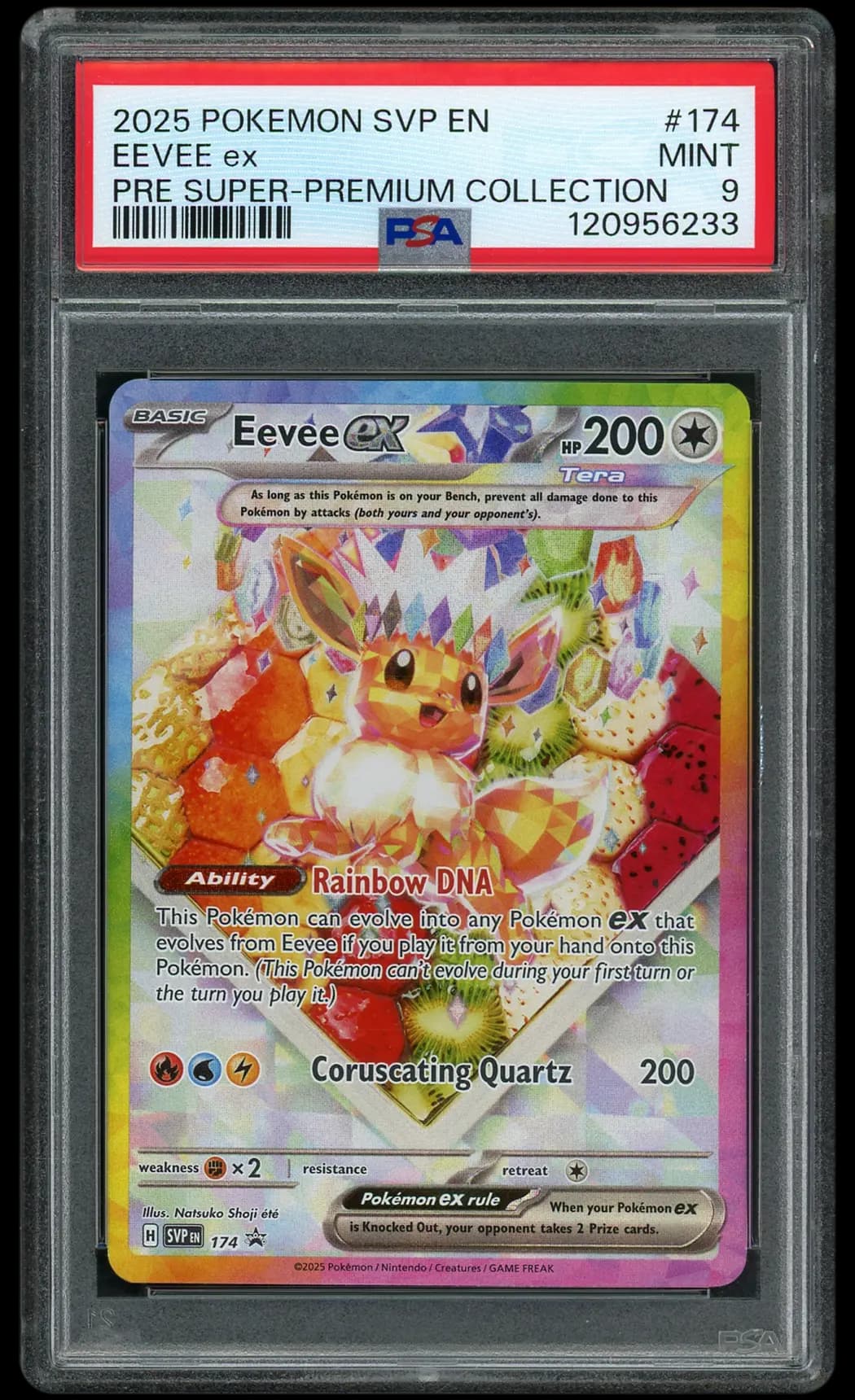 2025 Black Star Promo Eevee EX  PSA 9