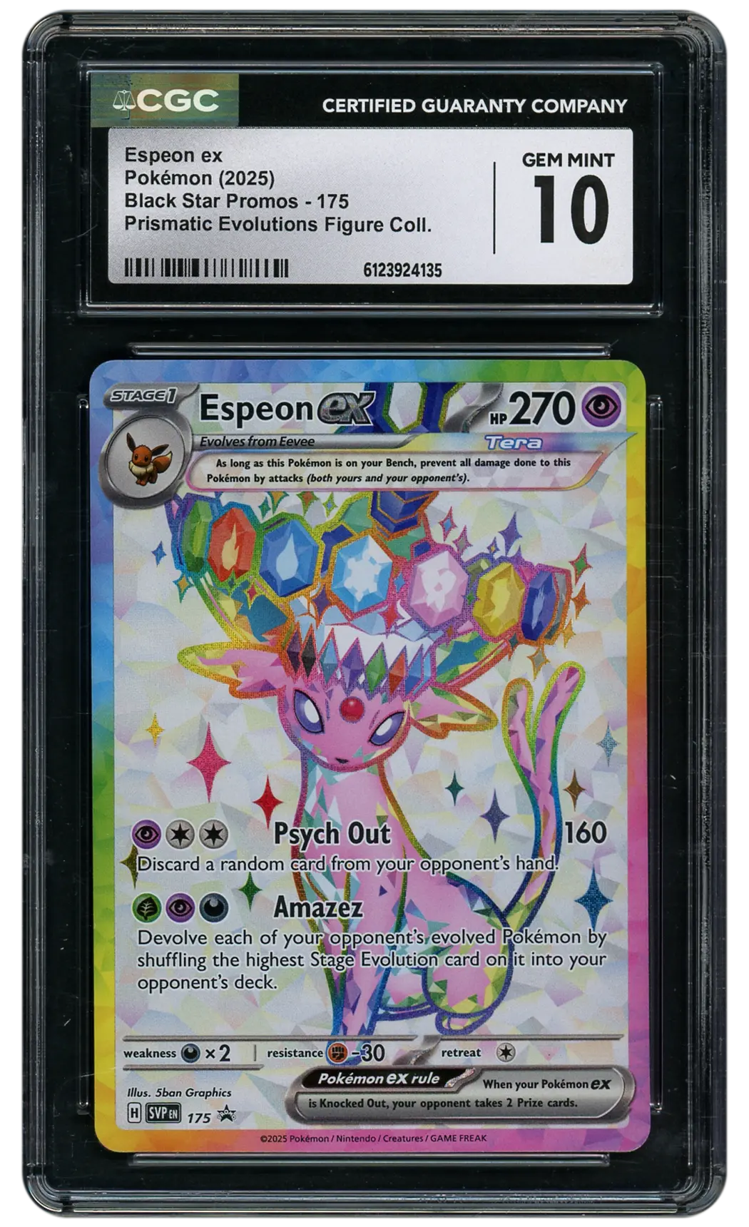 2025 Black Star Promo Espeon EX  CGC 10