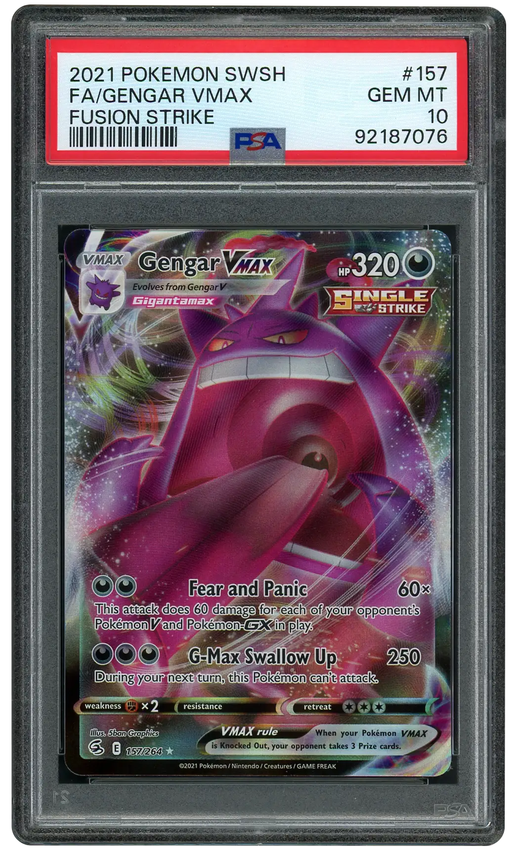 2021 Fusion Strike Gengar VMAX  PSA 10