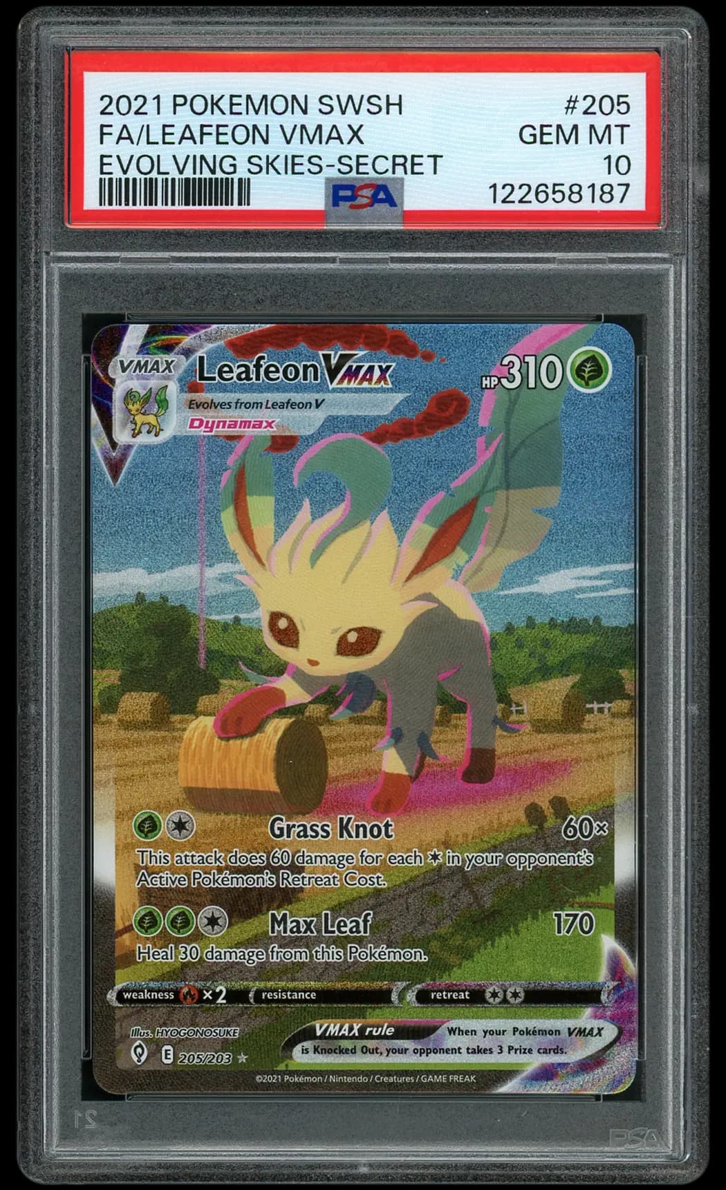 2021 Evolving Skies Leafeon VMAX  PSA 10