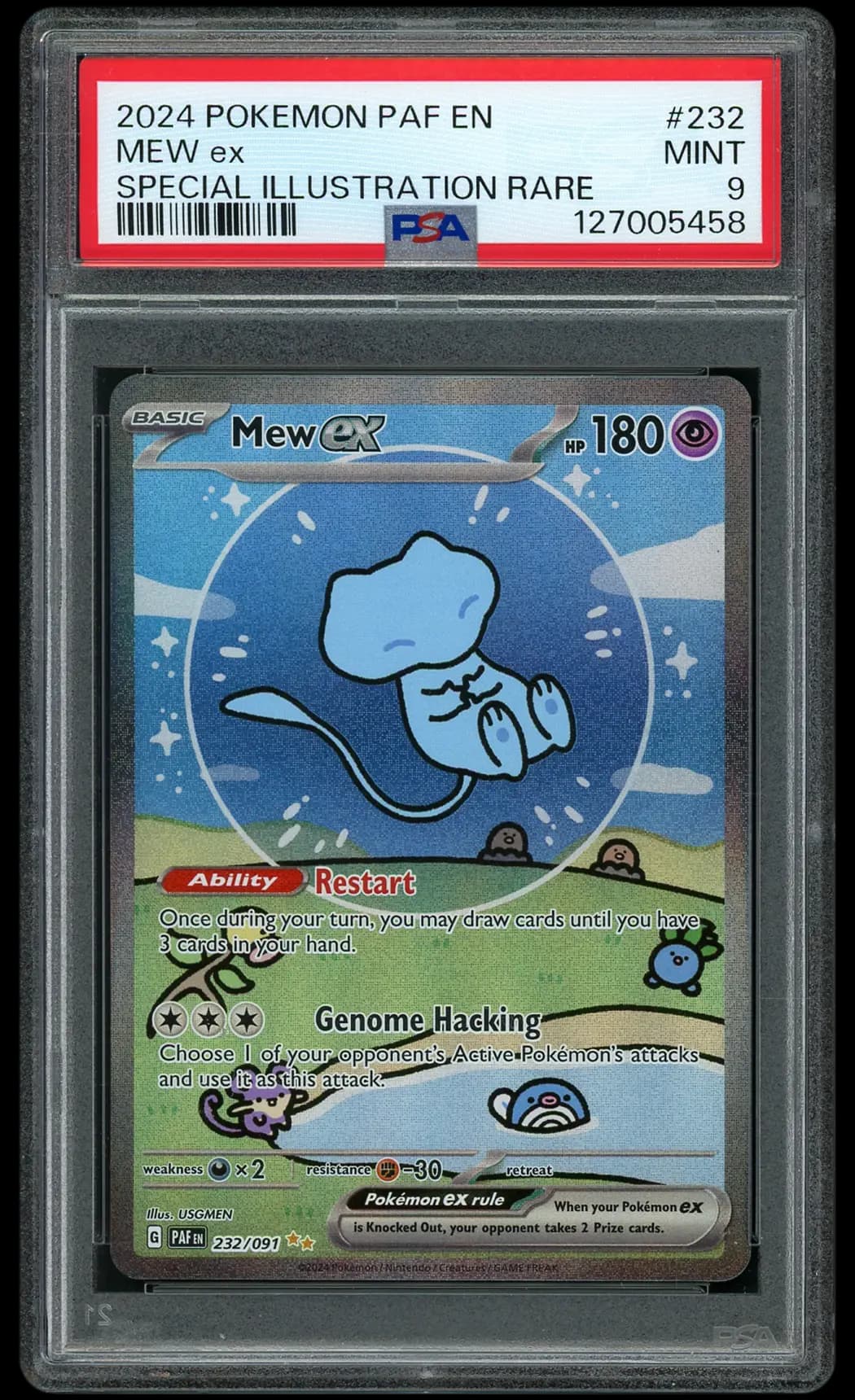 2024 Paldean Fates Mew EX  PSA 9