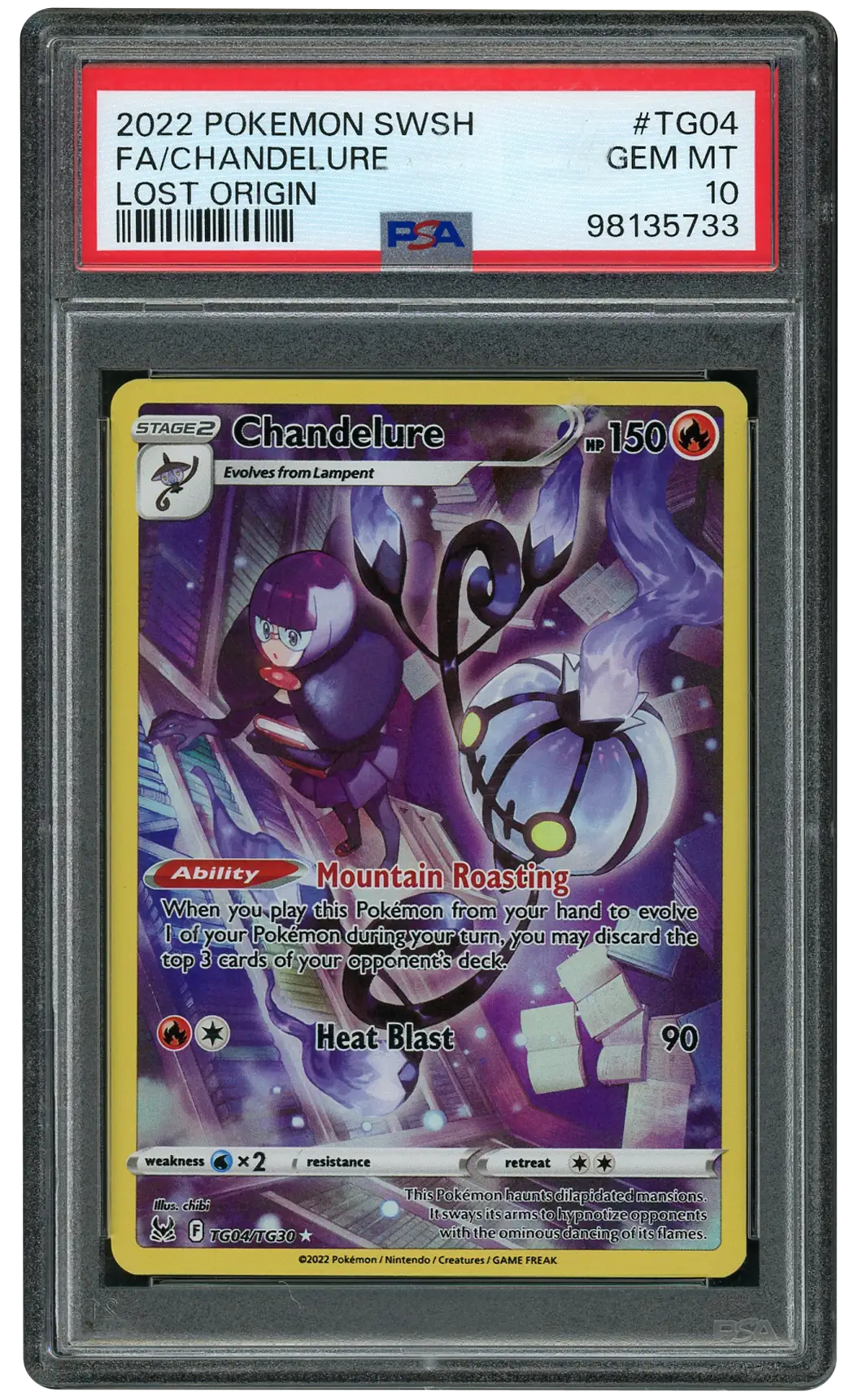 2022 Lost Origin Chandelure #TG04 PSA 10