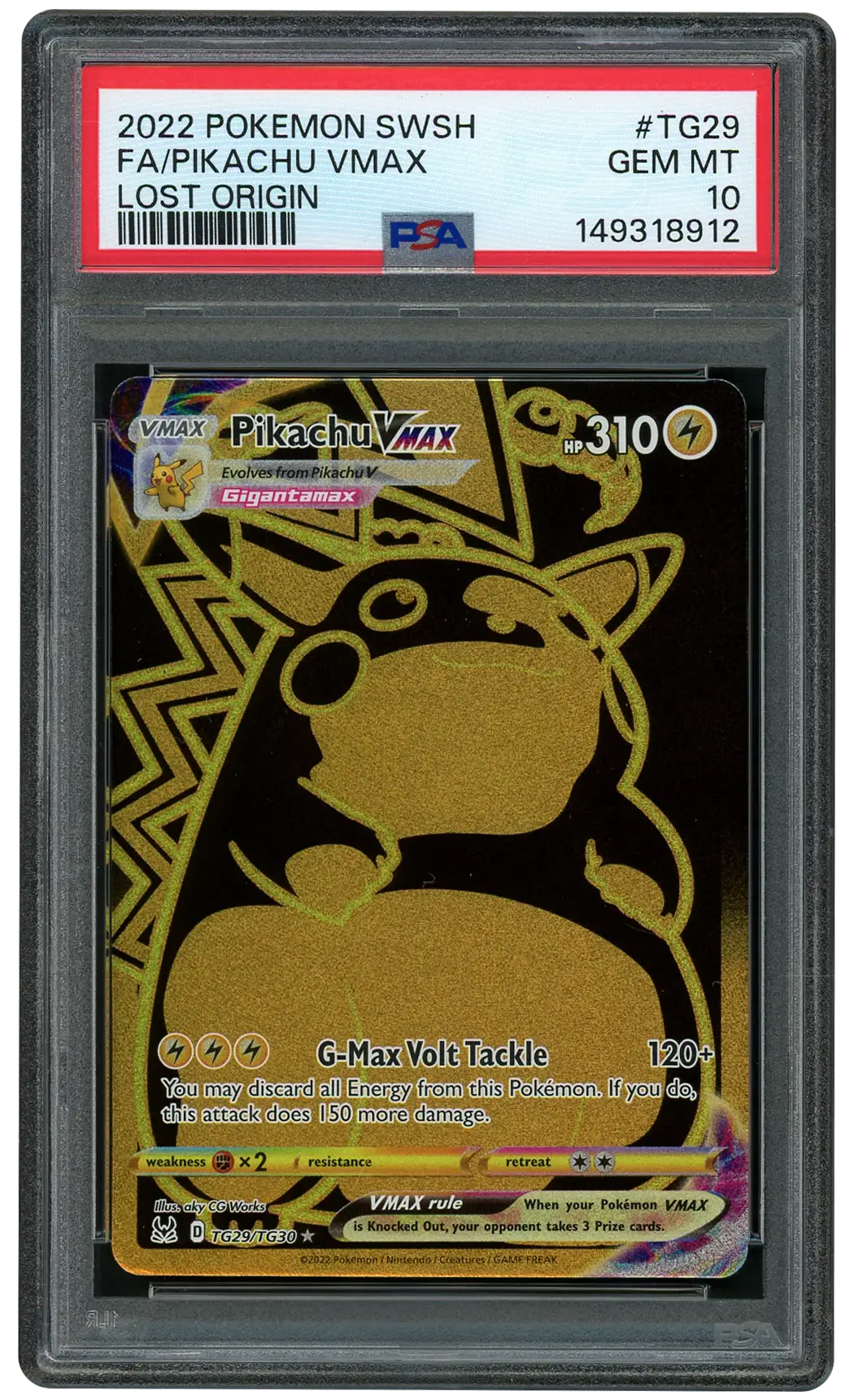 2022 Lost Origin Pikachu VMAX #TG29 PSA 10
