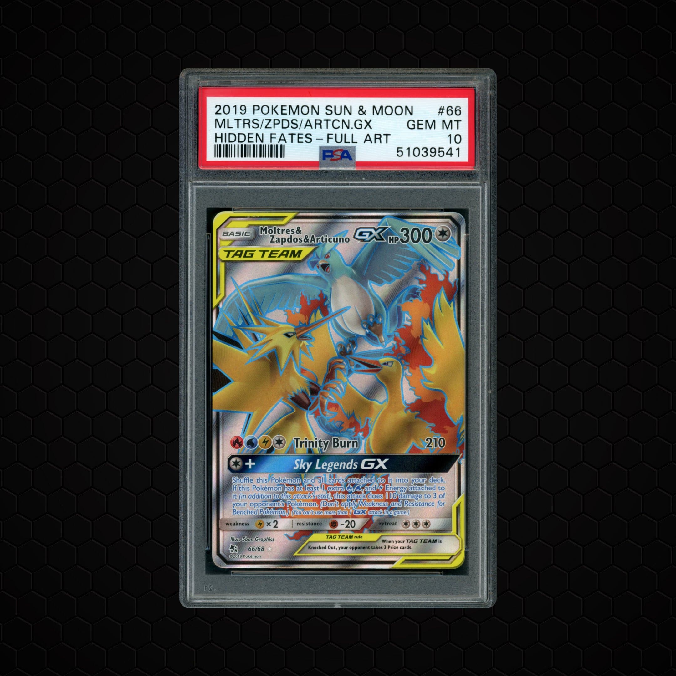 2019 Black Star Promo Moltres & Zapdos & Articuno GX  PSA 10