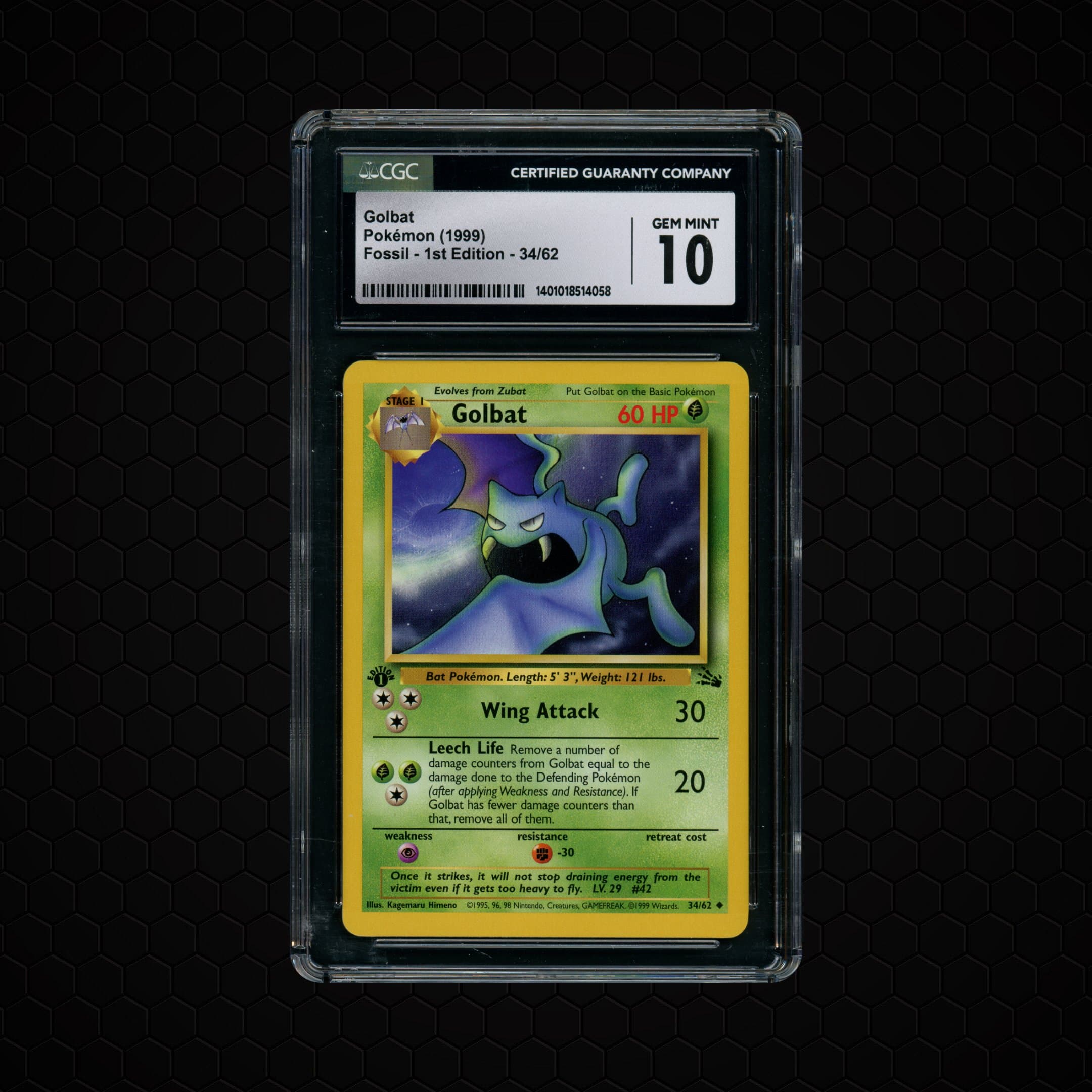 1999 Fossil 1st Edition Golbat  CGC 10