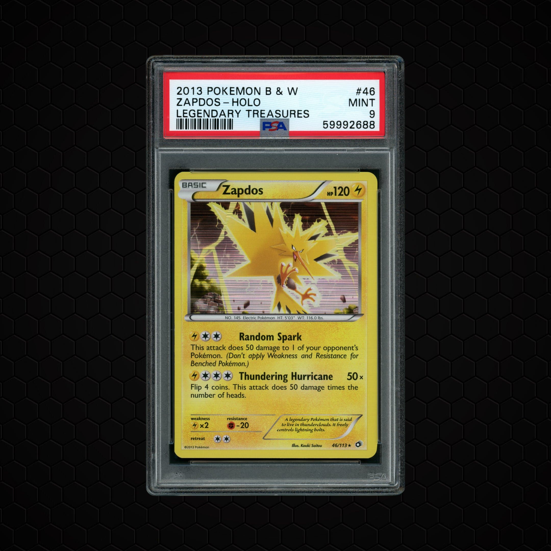 2013 Legendary Treasures Zapdos EX  PSA 9