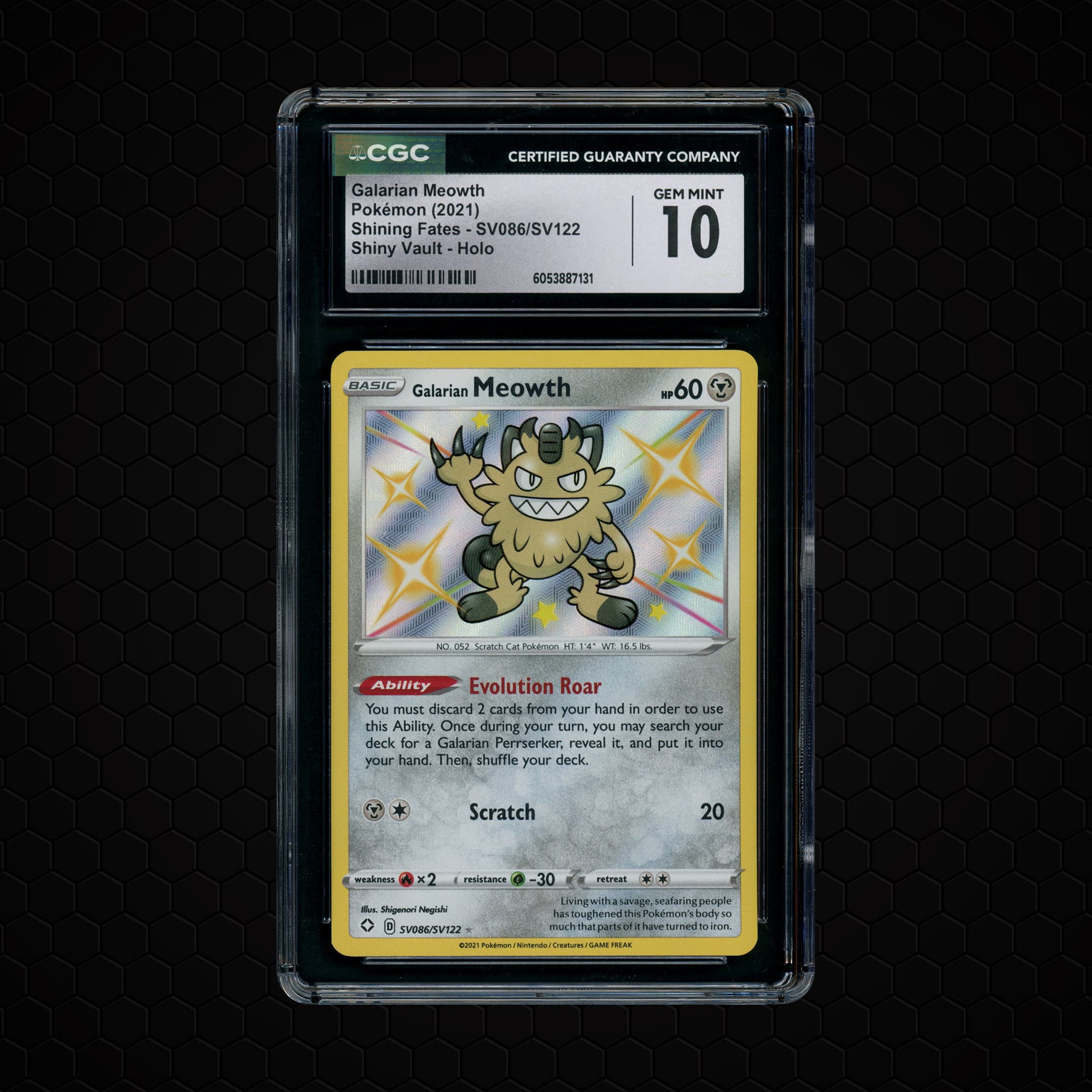2021 Shining Fates Galarian Meowth #SV086 CGC 10