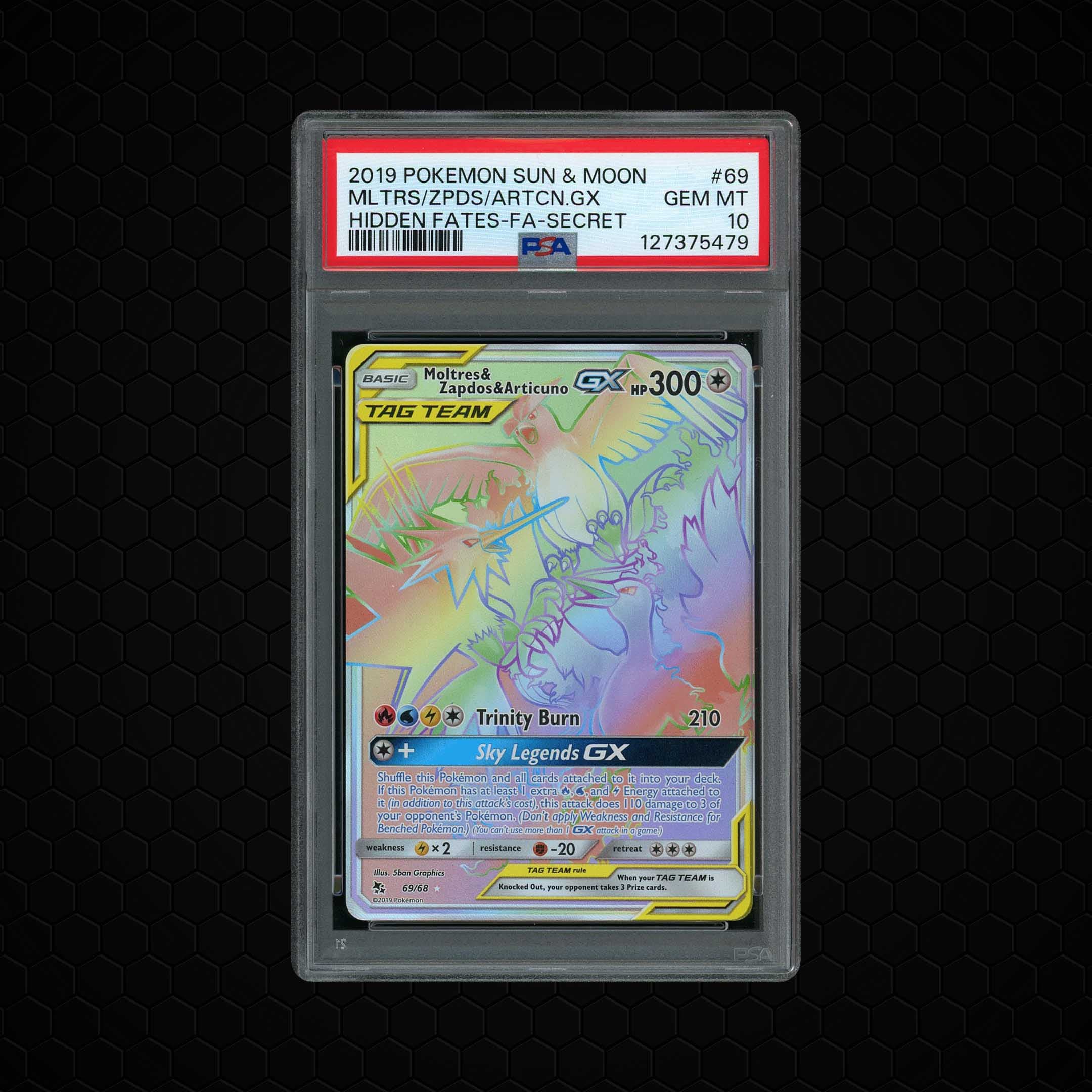2019 Black Star Promo Moltres & Zapdos & Articuno GX  PSA 10